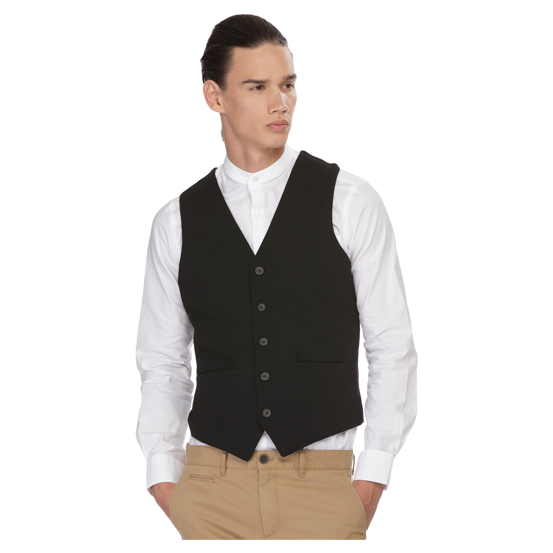 Solid Colour Waistcoat-men-clothing-jacketsandblazers-coats-image-1