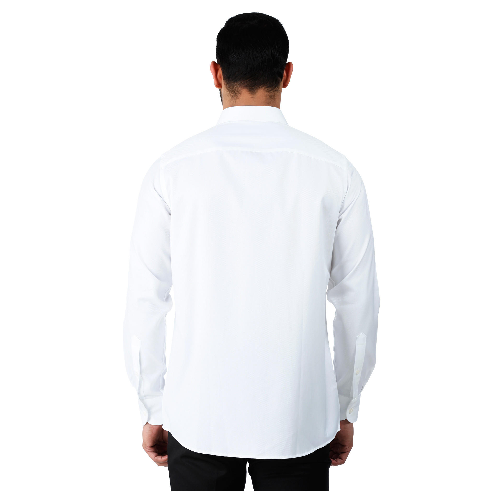 Formal Textured Cotton Shirt with Cut-Away Collar and Long Sleeves in Regular Fit-men-clothing-shirts-image-2