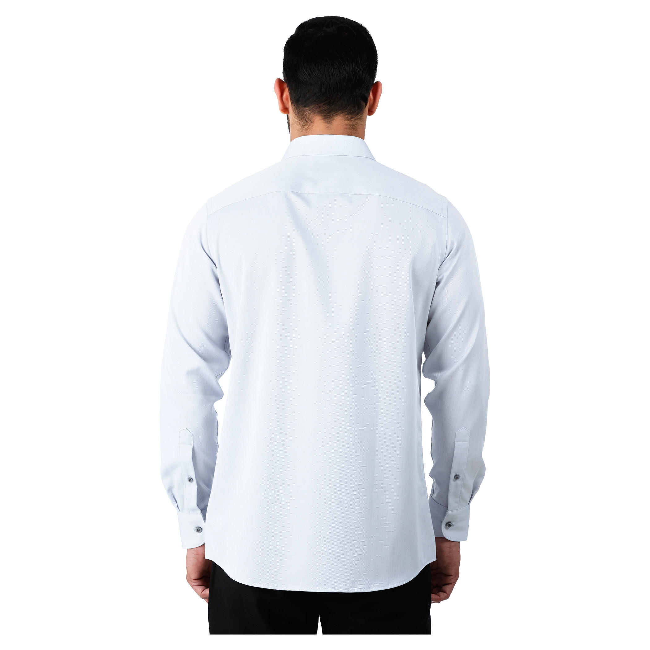Formal Textured Cotton Shirt with Cut-Away Collar and Long Sleeves in Regular Fit-men-clothing-shirts-image-2