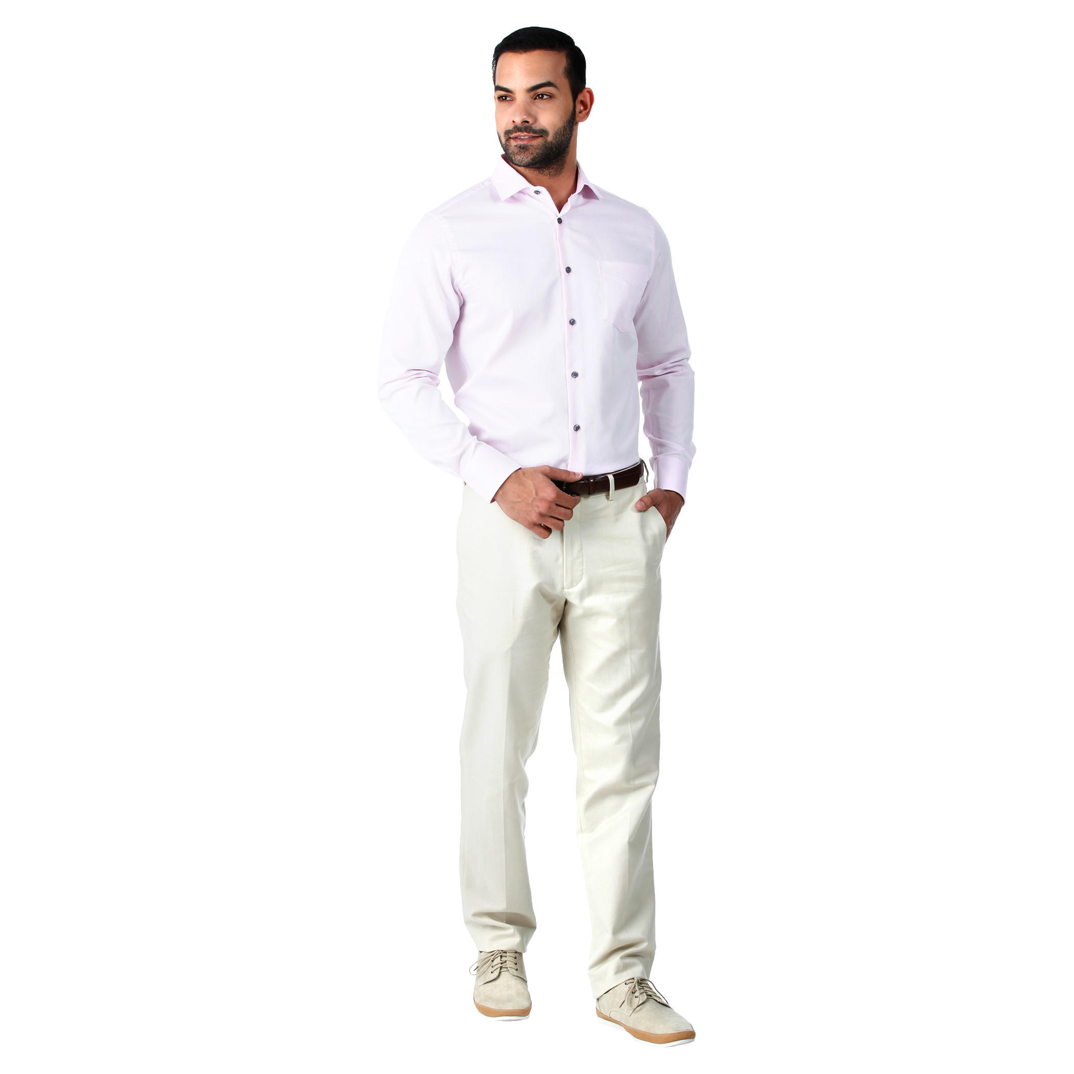 Formal Textured Cotton Shirt with Cut-Away Collar and Long Sleeves in Regular Fit-men-clothing-shirts-image-10