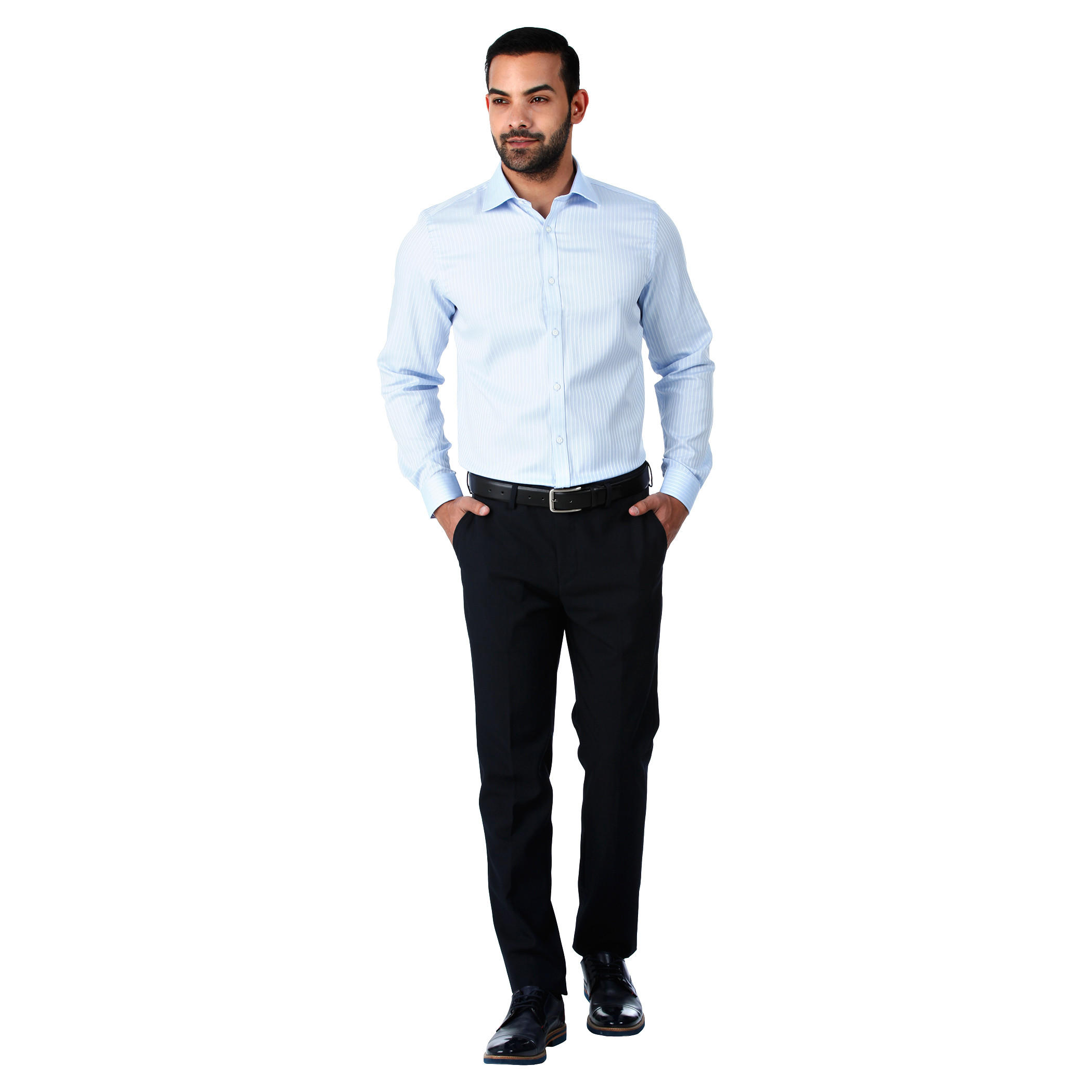 Formal Striped Cotton Shirt with Cut-Away Collar and Long Sleeves in Regular Fit-men-clothing-shirts-image-5
