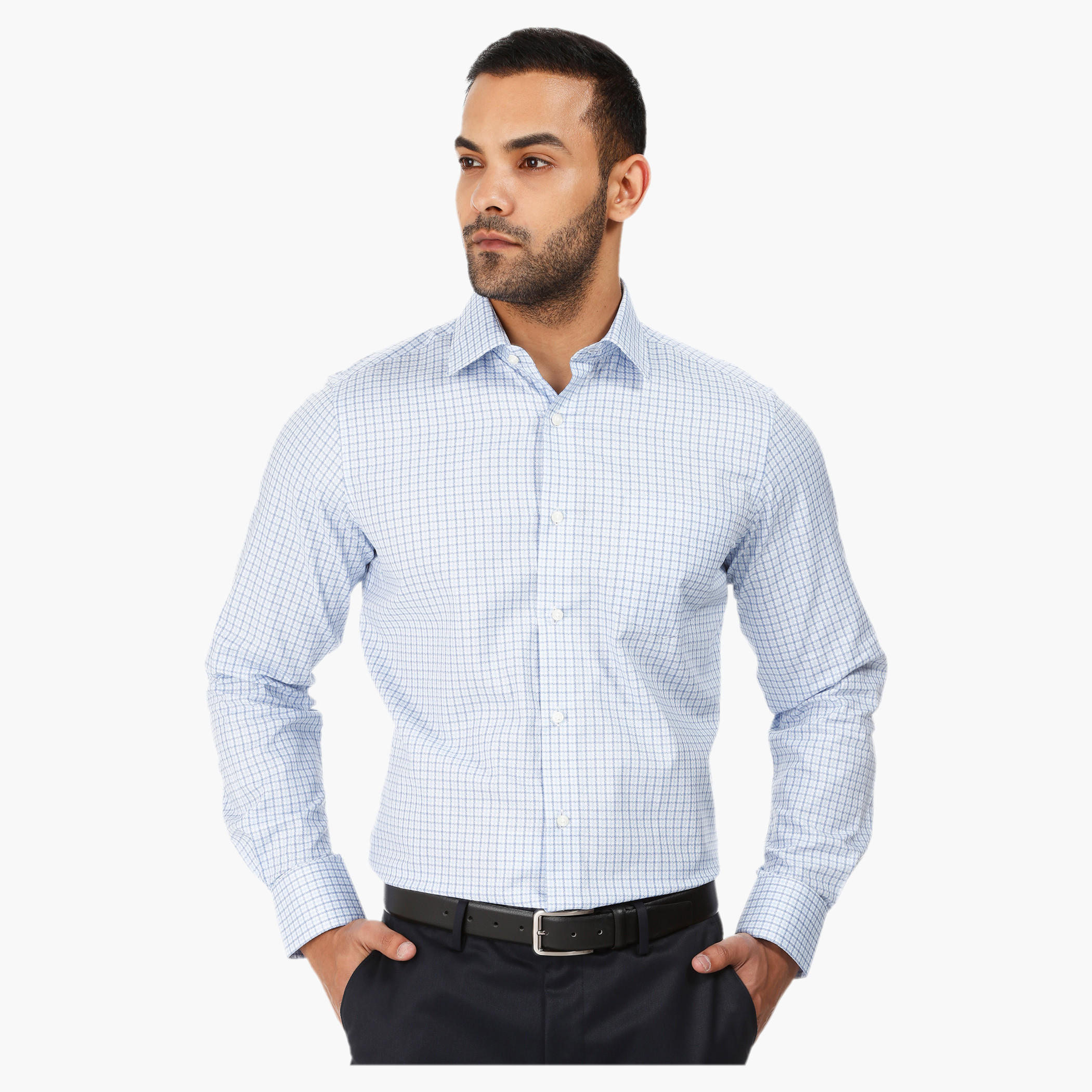 Chequered Shirt with Long sleeves-men-clothing-shirts-image-1