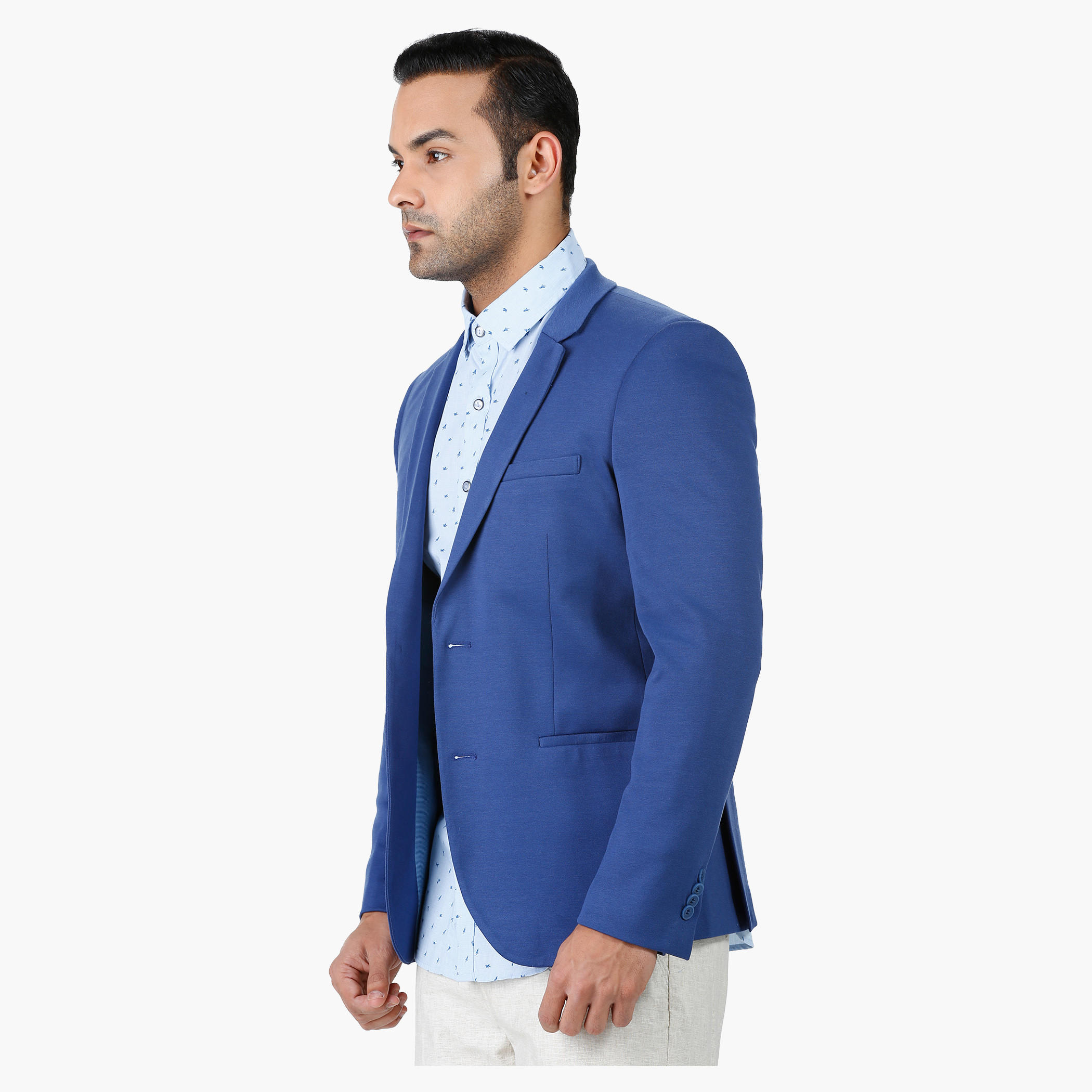 Textured Formal Jacket with Notch Lapel in Slim Fit-men-winterwear-jacketsandblazers-image-3
