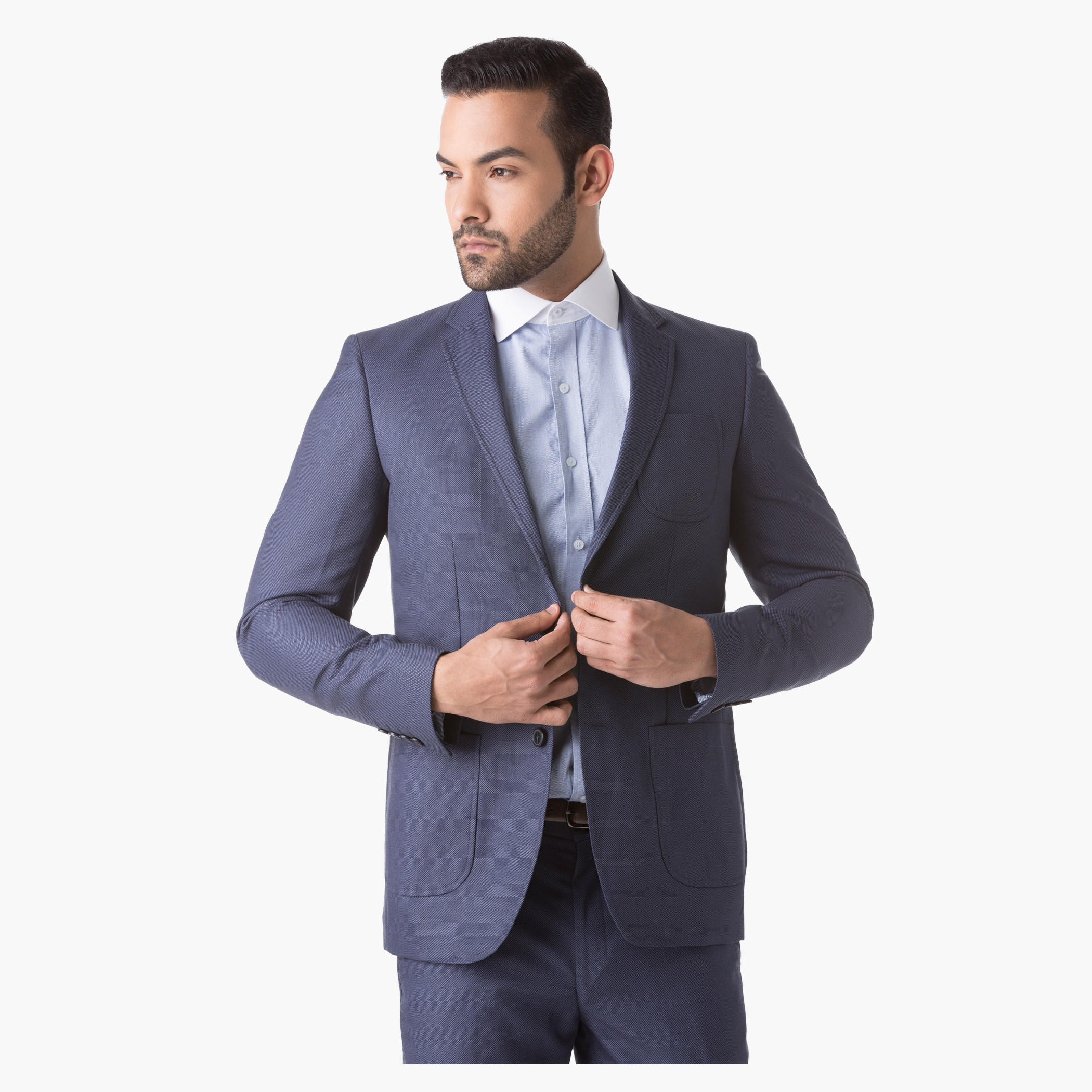 Textured Formal Suit-Jacket with Long Sleeves and Notched Lapel in Slim Fit-men-winterwear-jacketsandblazers-image-1