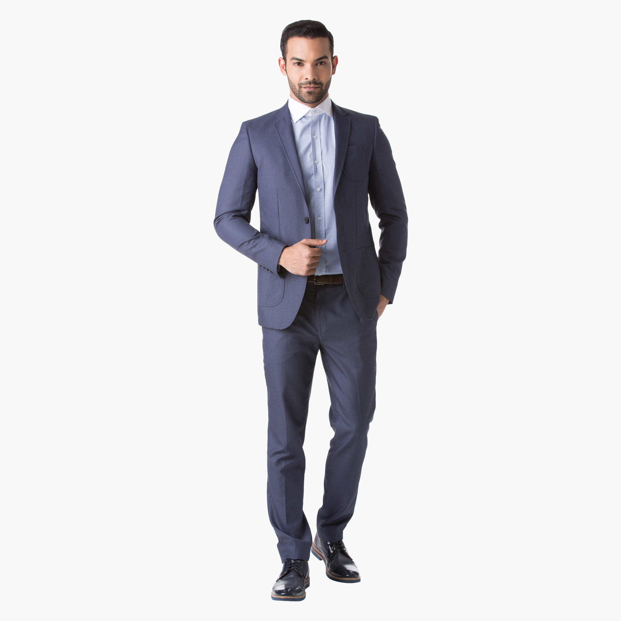 Textured Formal Suit-Jacket with Long Sleeves and Notched Lapel in Slim Fit-men-winterwear-jacketsandblazers-image-5