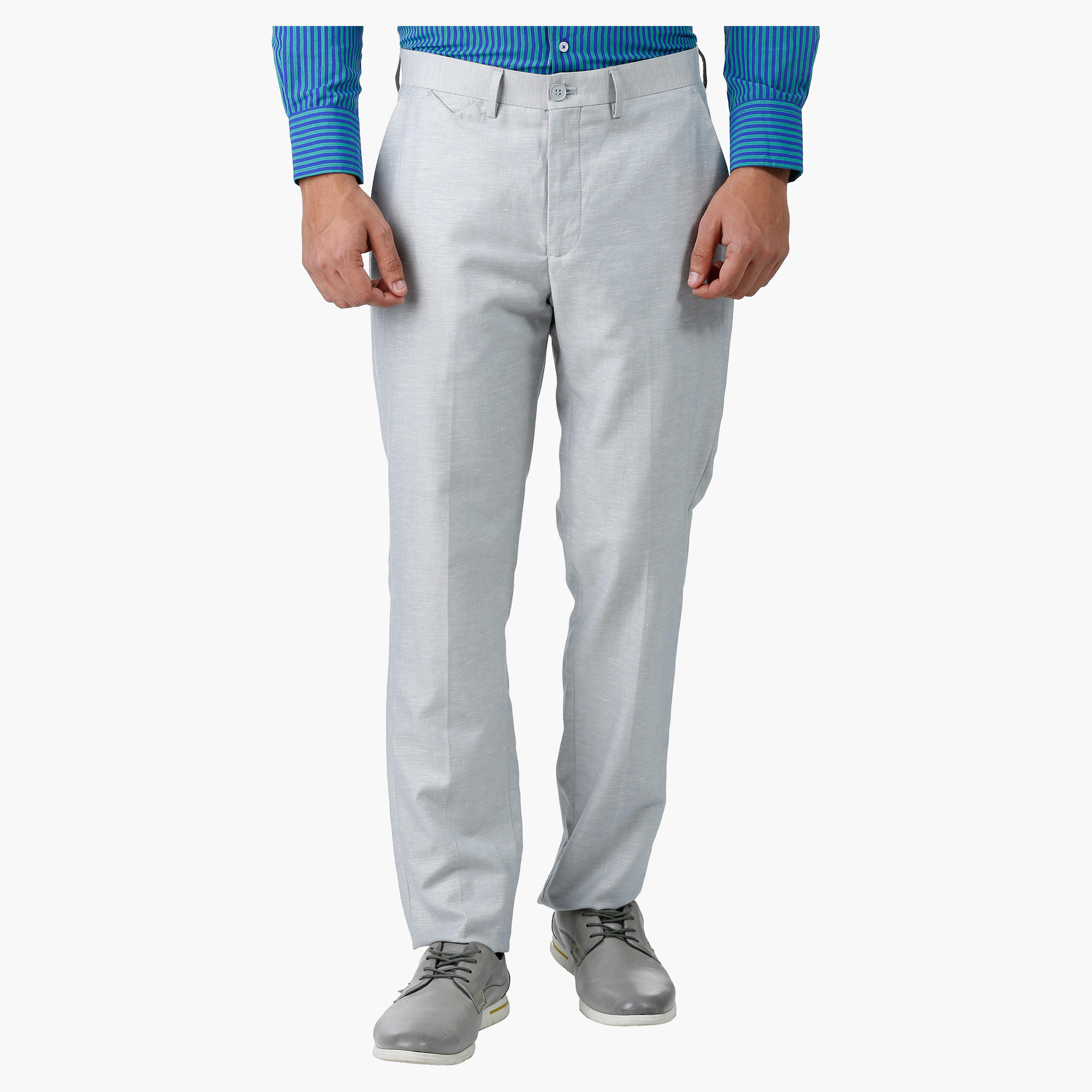Linen Formal Trousers in Regular fit-men-clothing-bottoms-trousersandchinos-trousers-image-1