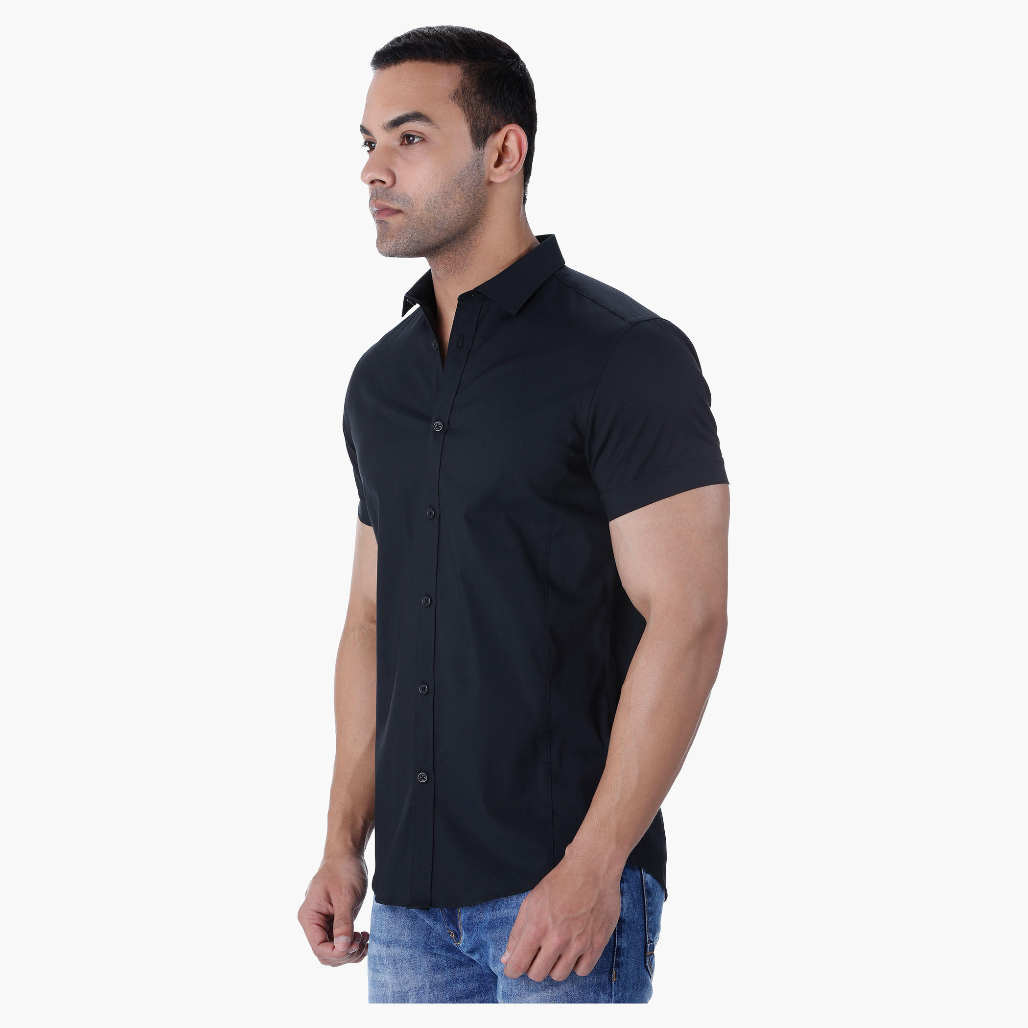 Basic Short-sleeved Shirt-men-clothing-shirts-image-3