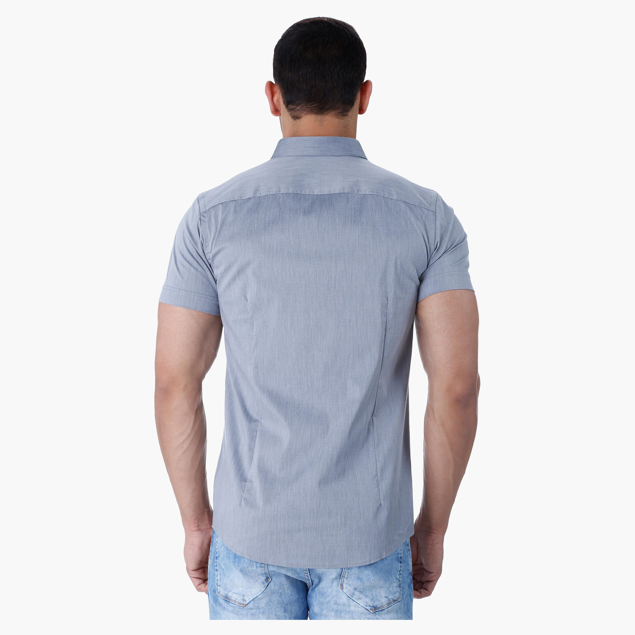 Basic Short-sleeved Shirt-men-clothing-shirts-image-4
