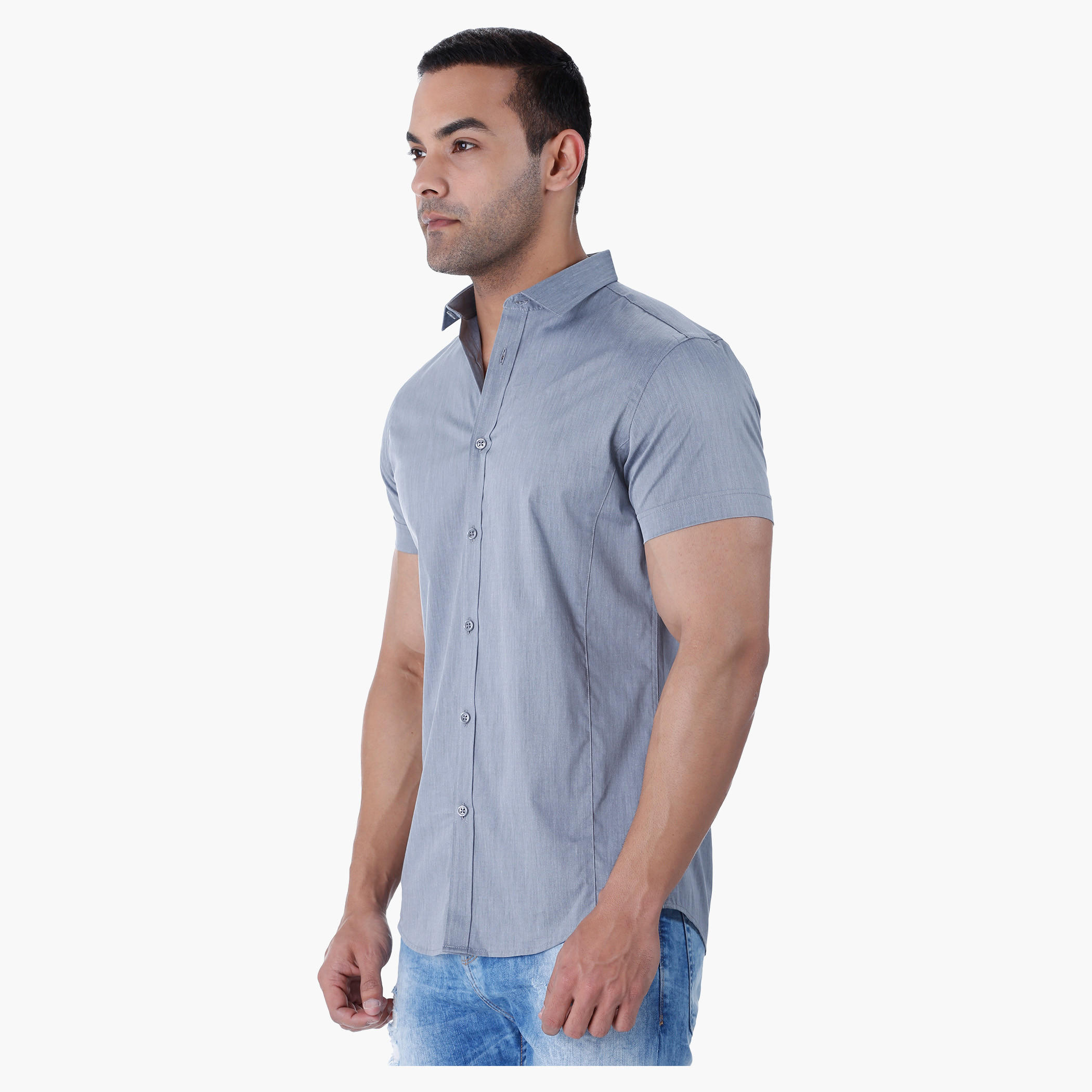 Basic Short-sleeved Shirt-men-clothing-shirts-image-3