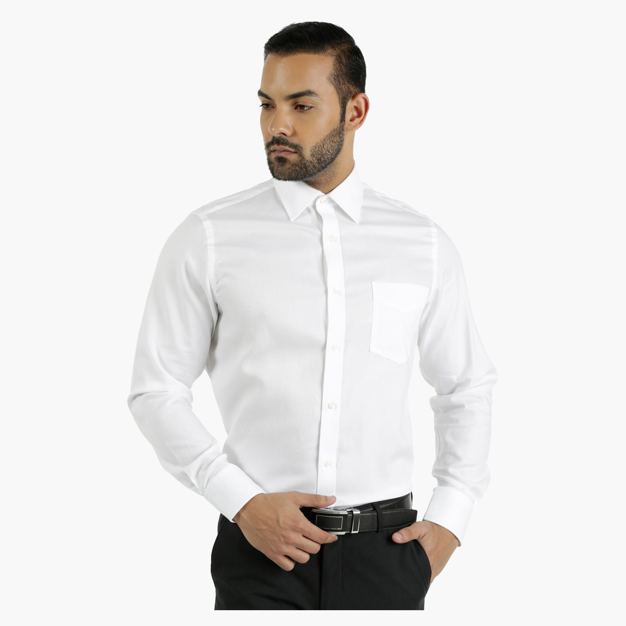 Cotton Dobby Shirt in Regular Fit-men-clothing-shirts-image-1