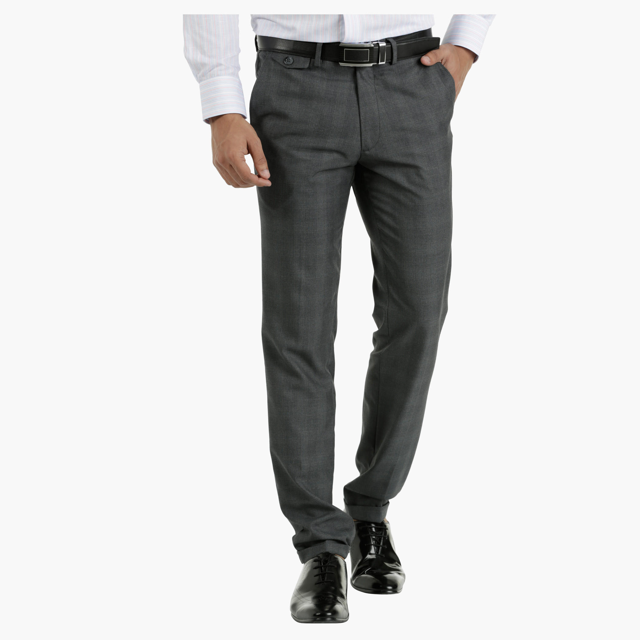 Chequered Formal Trousers in Slim Fit-men-clothing-bottoms-trousersandchinos-trousers-image-5