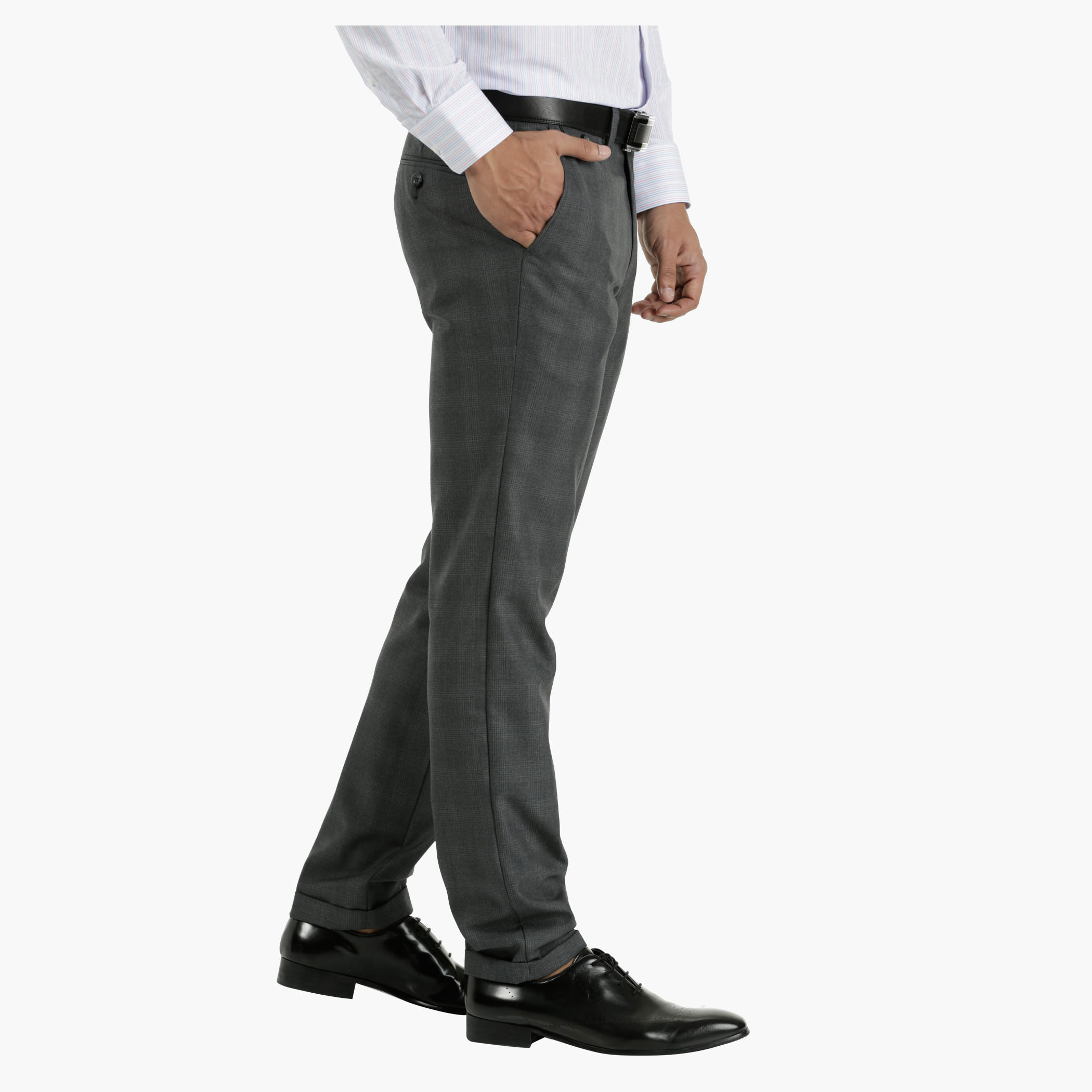 Chequered Formal Trousers in Slim Fit-men-clothing-bottoms-trousersandchinos-trousers-image-3