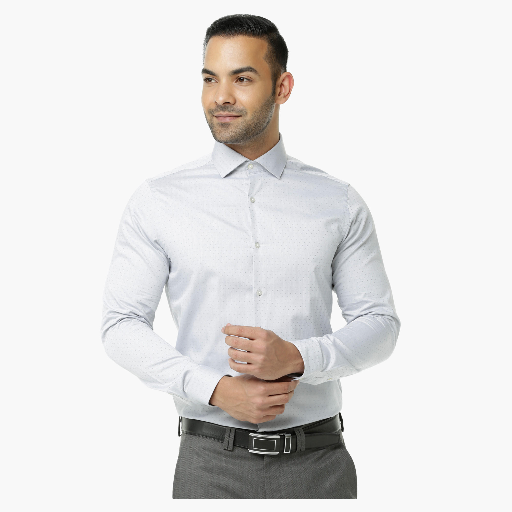 Formal Cotton Shirt with Long Sleeves in Slim Fit-men-clothing-shirts-image-1