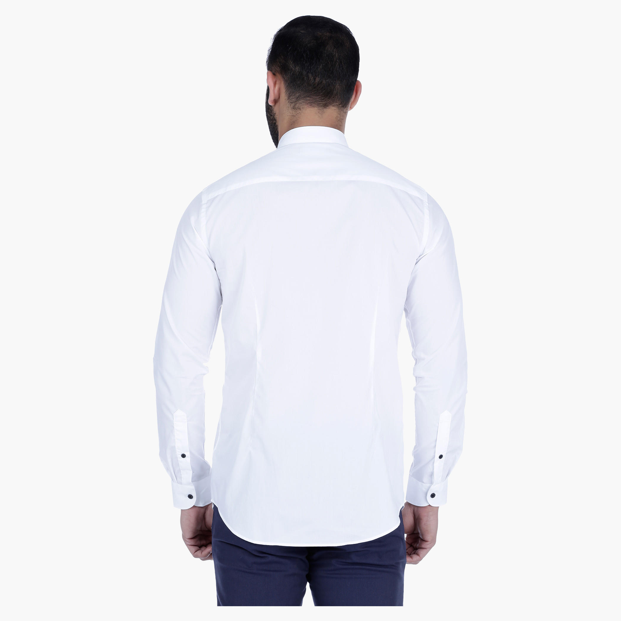Mandarin Collar Bib Shirt with Long Sleeves-men-clothing-shirts-image-2