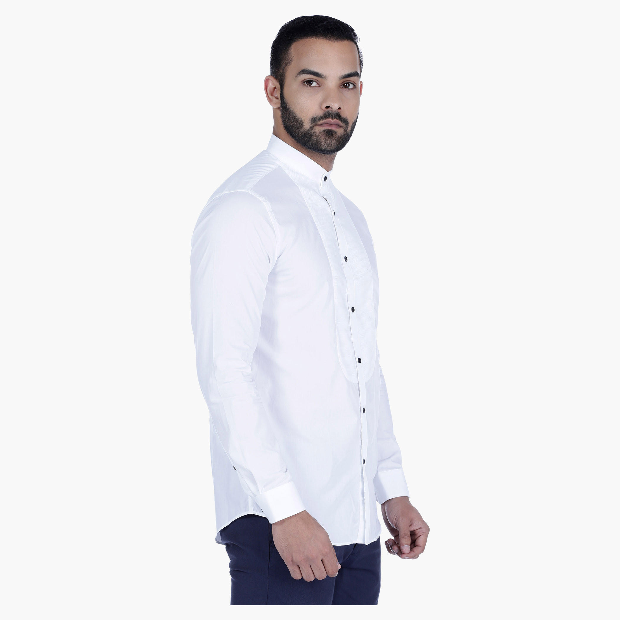 Mandarin Collar Bib Shirt with Long Sleeves-men-clothing-shirts-image-3