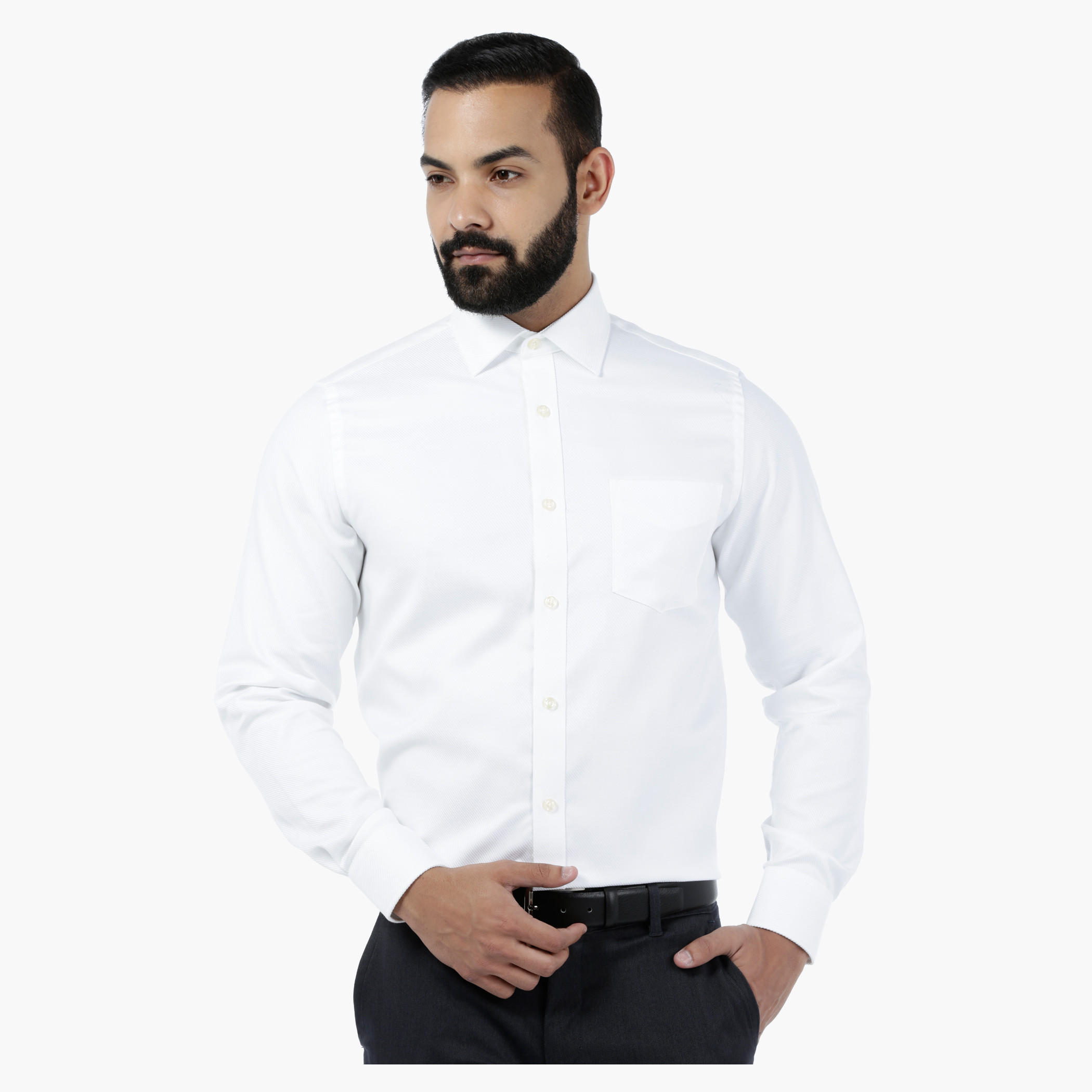 Full-sleeved Solid Twill Shirt-men-clothing-shirts-image-1