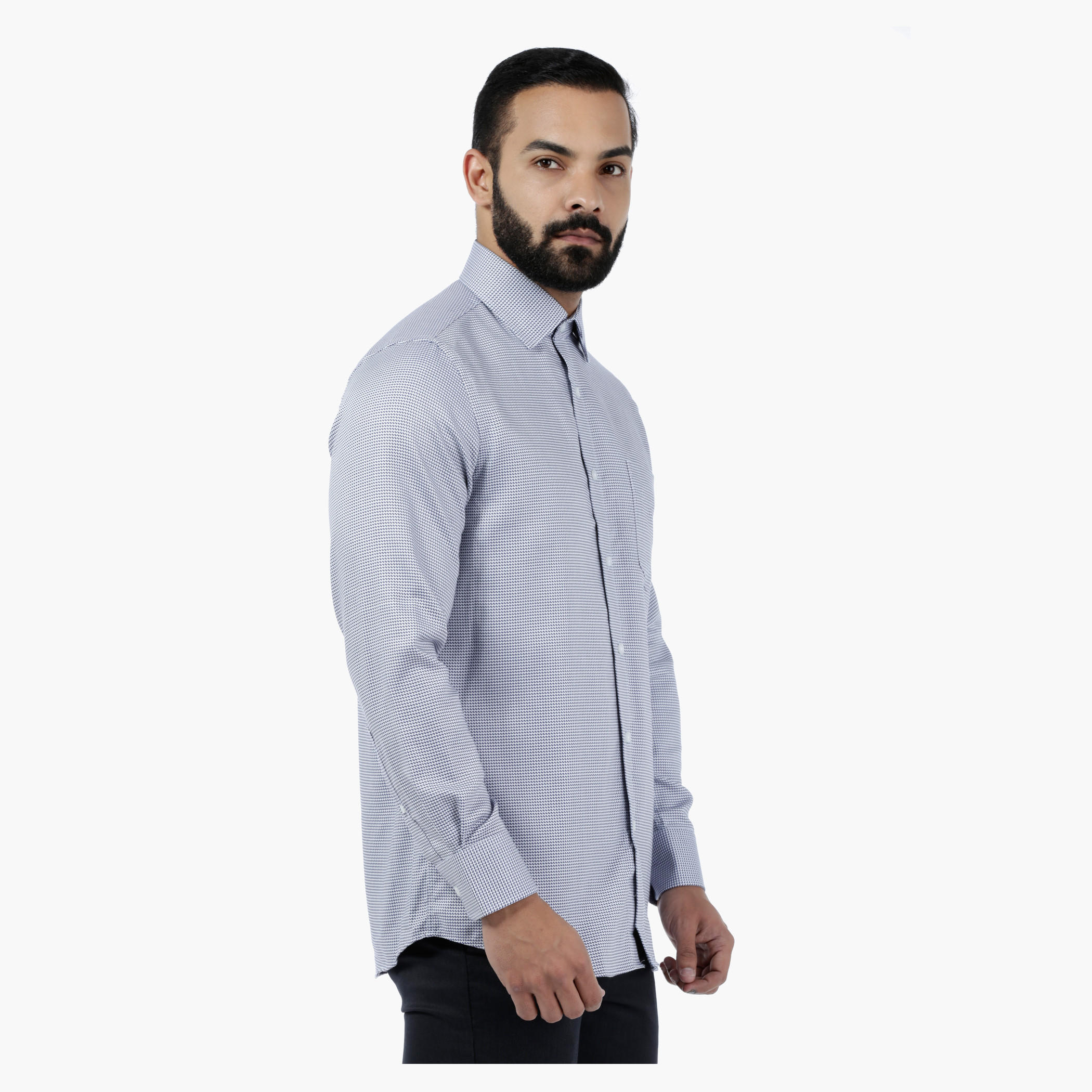 Textured Geometric Dobby Shirt-men-clothing-shirts-image-3