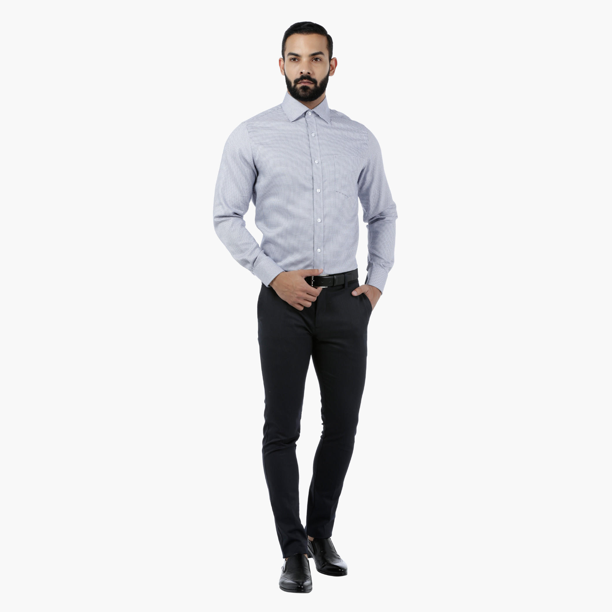 Textured Geometric Dobby Shirt-men-clothing-shirts-image-5