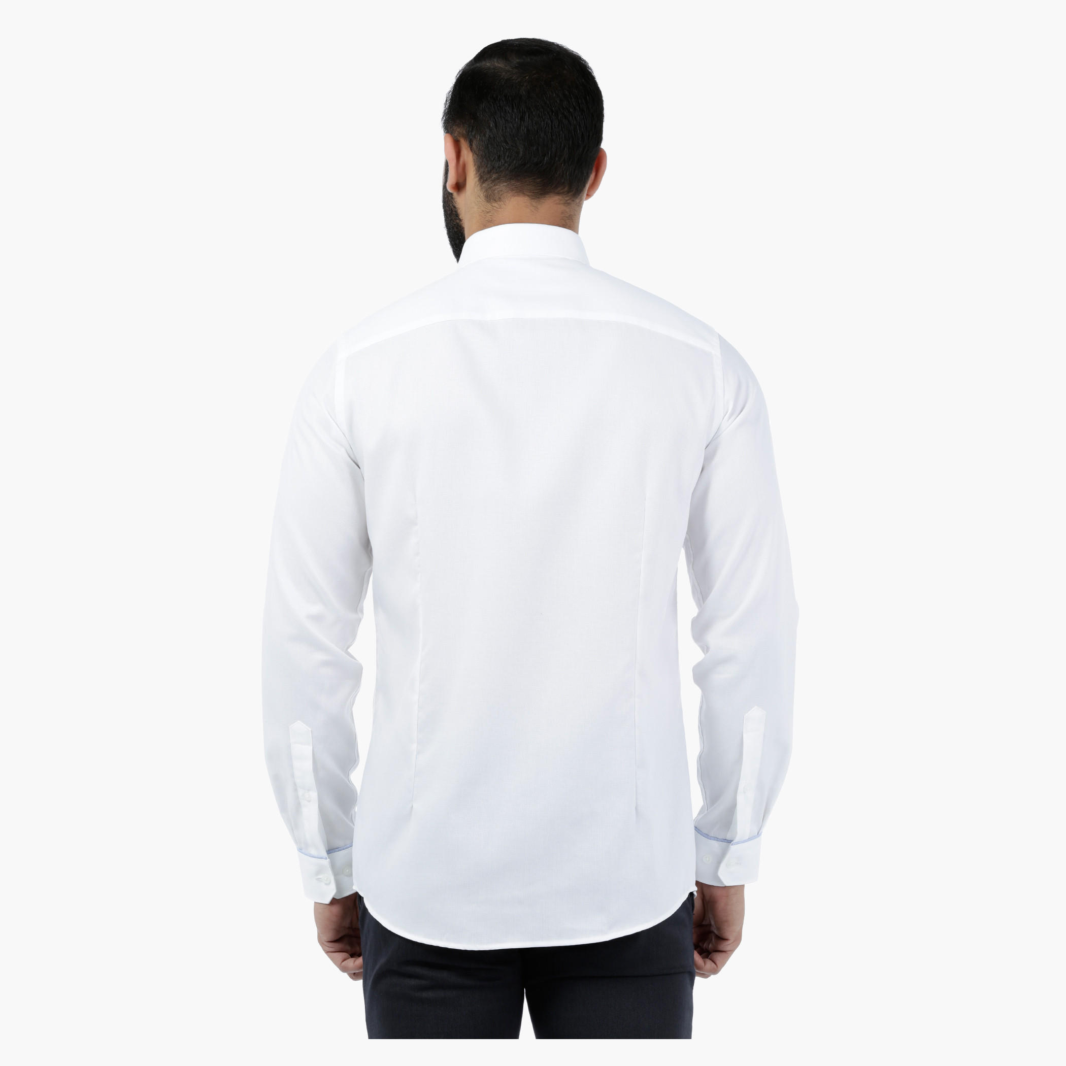 Solid Dobby Shirt with Placket Piping-men-clothing-shirts-image-2