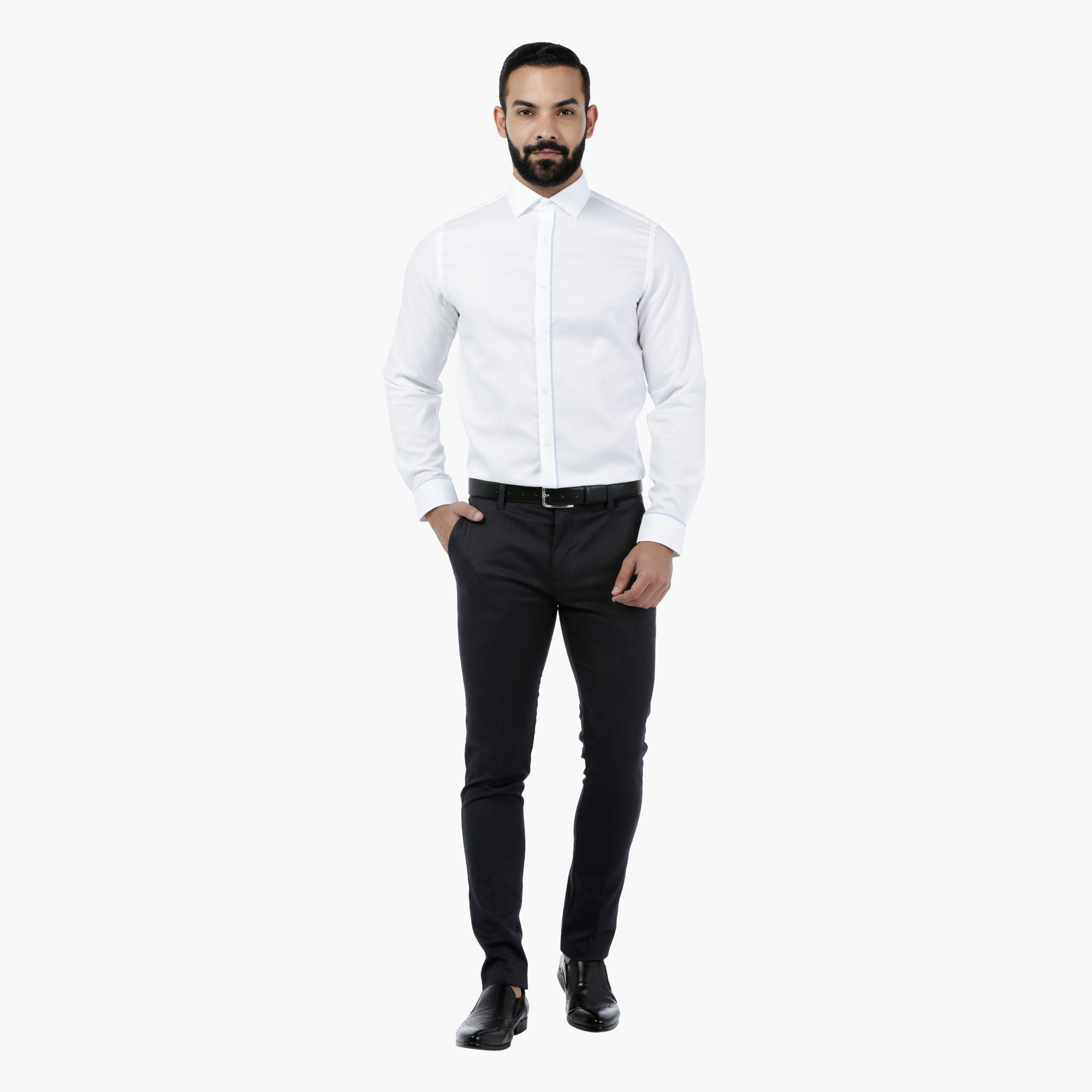 Solid Dobby Shirt with Placket Piping-men-clothing-shirts-image-5