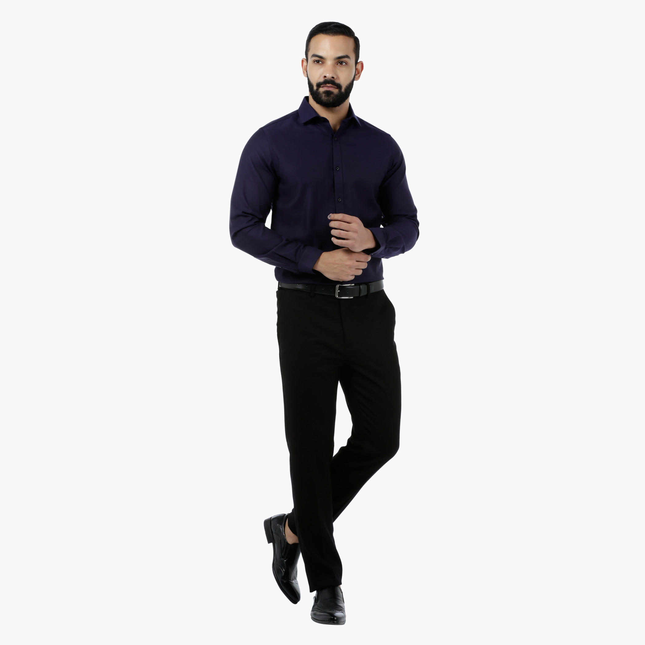 Solid Textured Full-sleeved Shirt-men-clothing-shirts-image-1