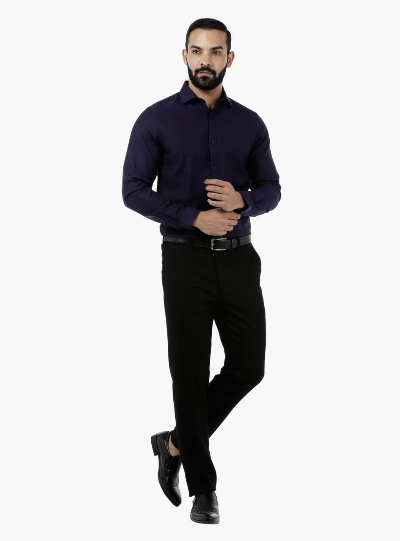 Solid Textured Full-sleeved Shirt-men-clothing-shirts-image-1