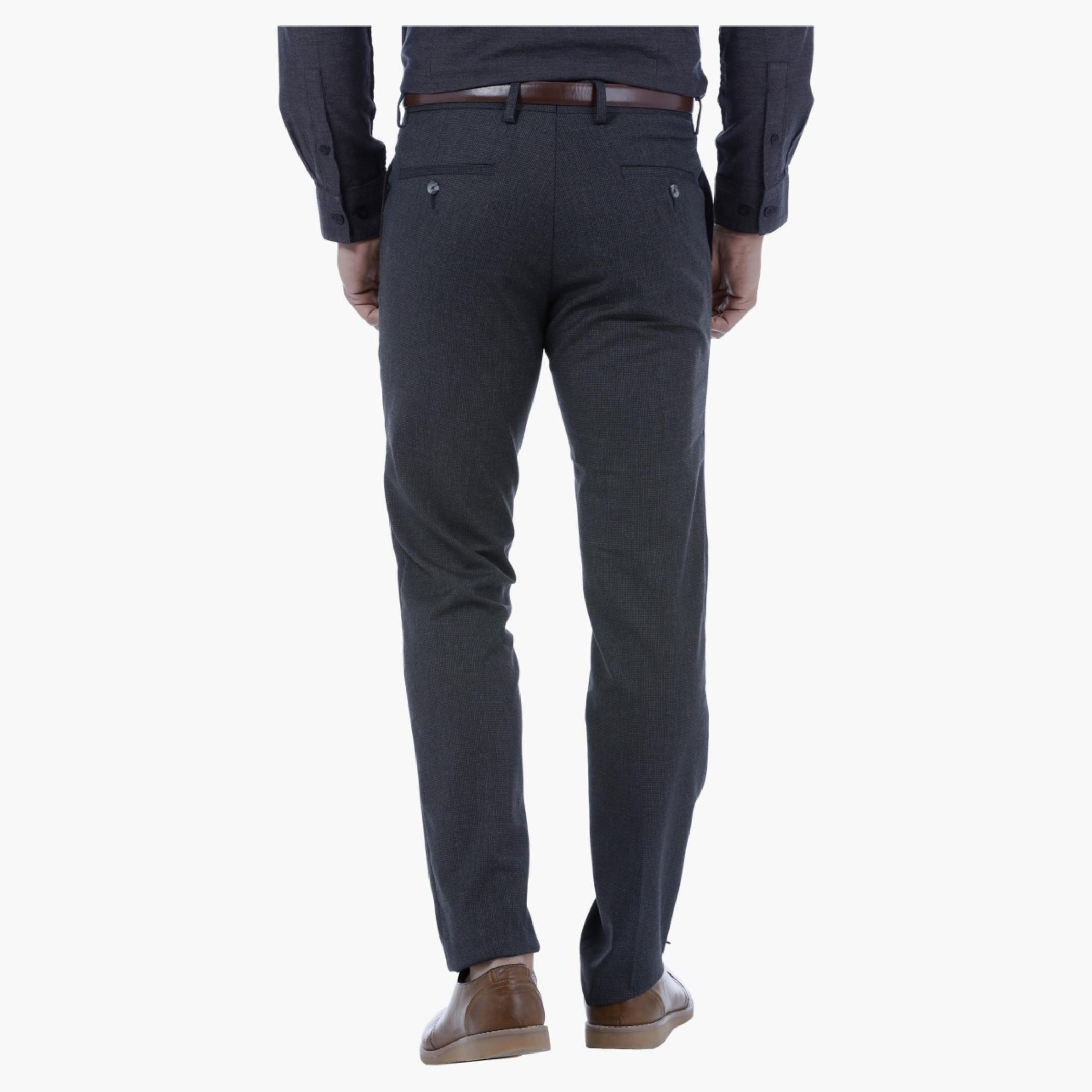 Textured Slim Fit Trousers with Belt-men-clothing-bottoms-trousersandchinos-trousers-image-2