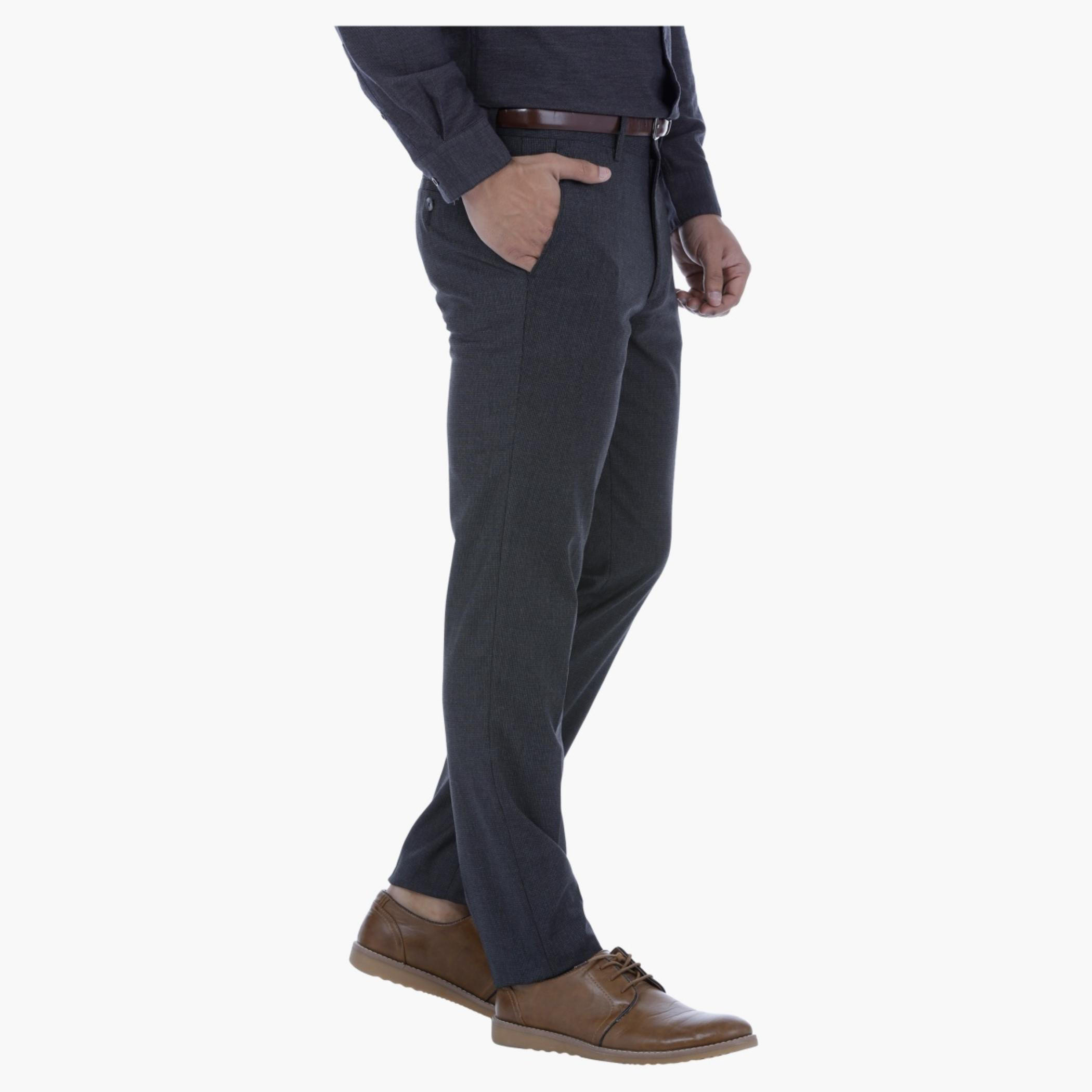 Textured Slim Fit Trousers with Belt-men-clothing-bottoms-trousersandchinos-trousers-image-3