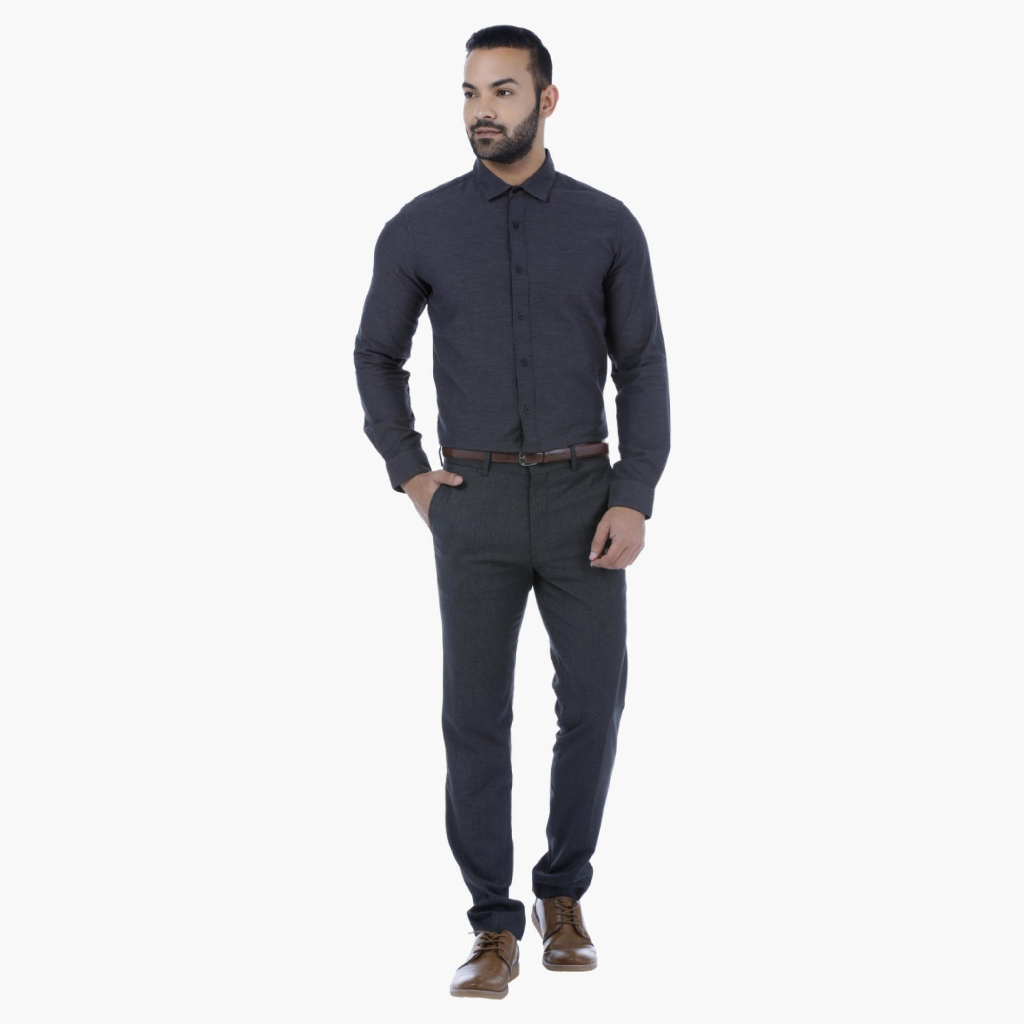 Textured Slim Fit Trousers with Belt-men-clothing-bottoms-trousersandchinos-trousers-image-5