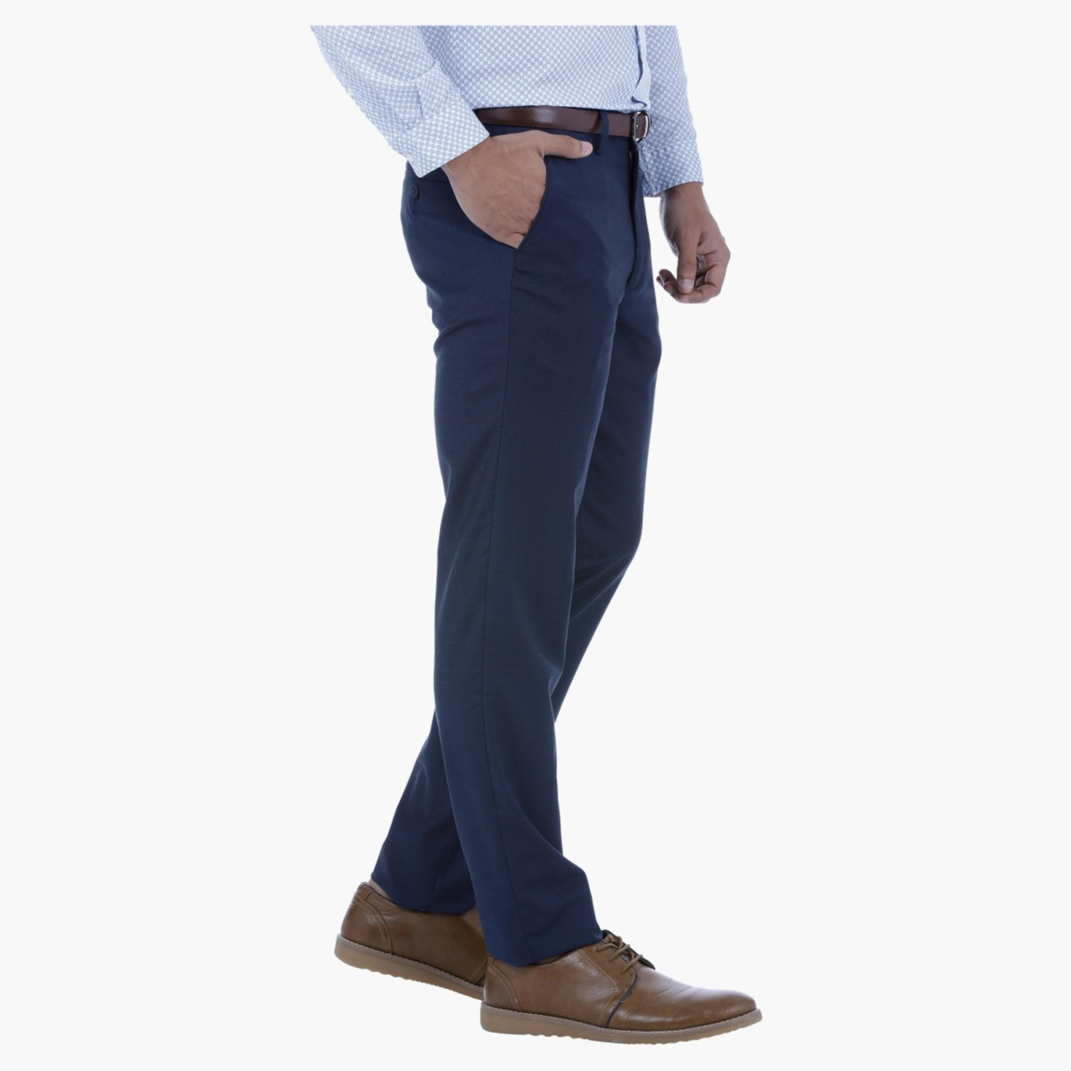Textured Slim Fit Trousers with Belt-men-clothing-bottoms-trousersandchinos-trousers-image-8