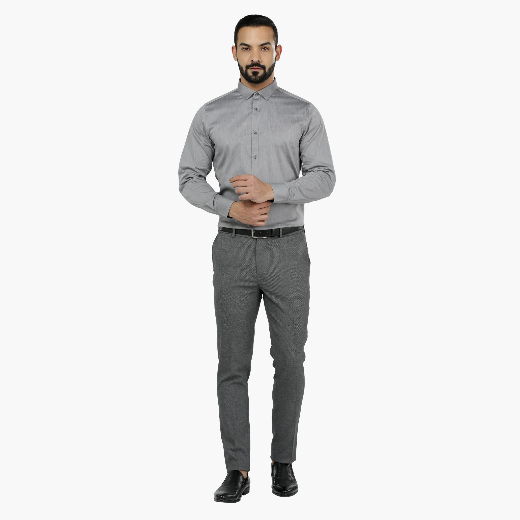 Pin Dot Formal Trousers In Slim Fit-men-clothing-bottoms-trousersandchinos-trousers-image-1