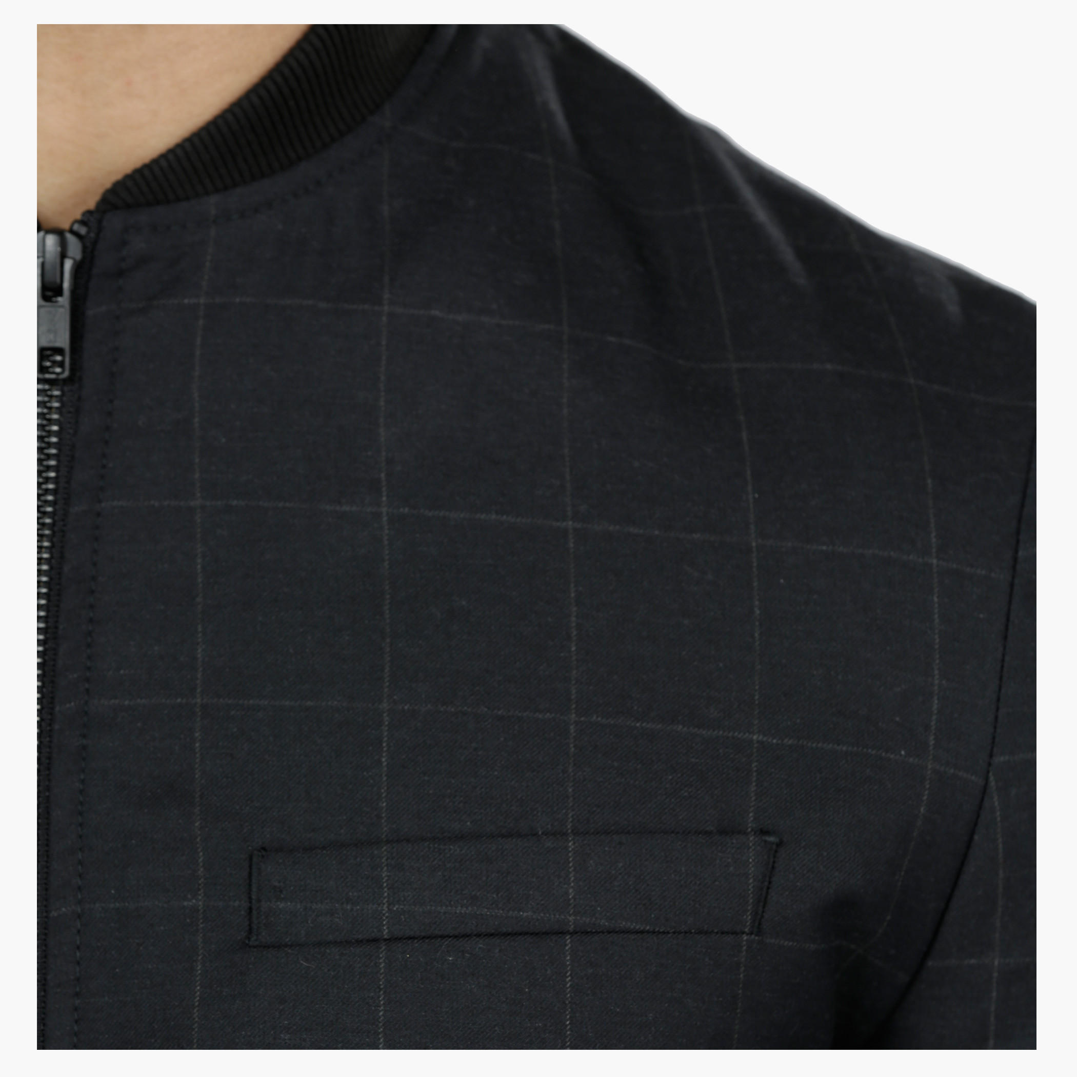 Chequered Bomber Jacket in Slim Fit-men-clothing-jacketsandblazers-jackets-image-4