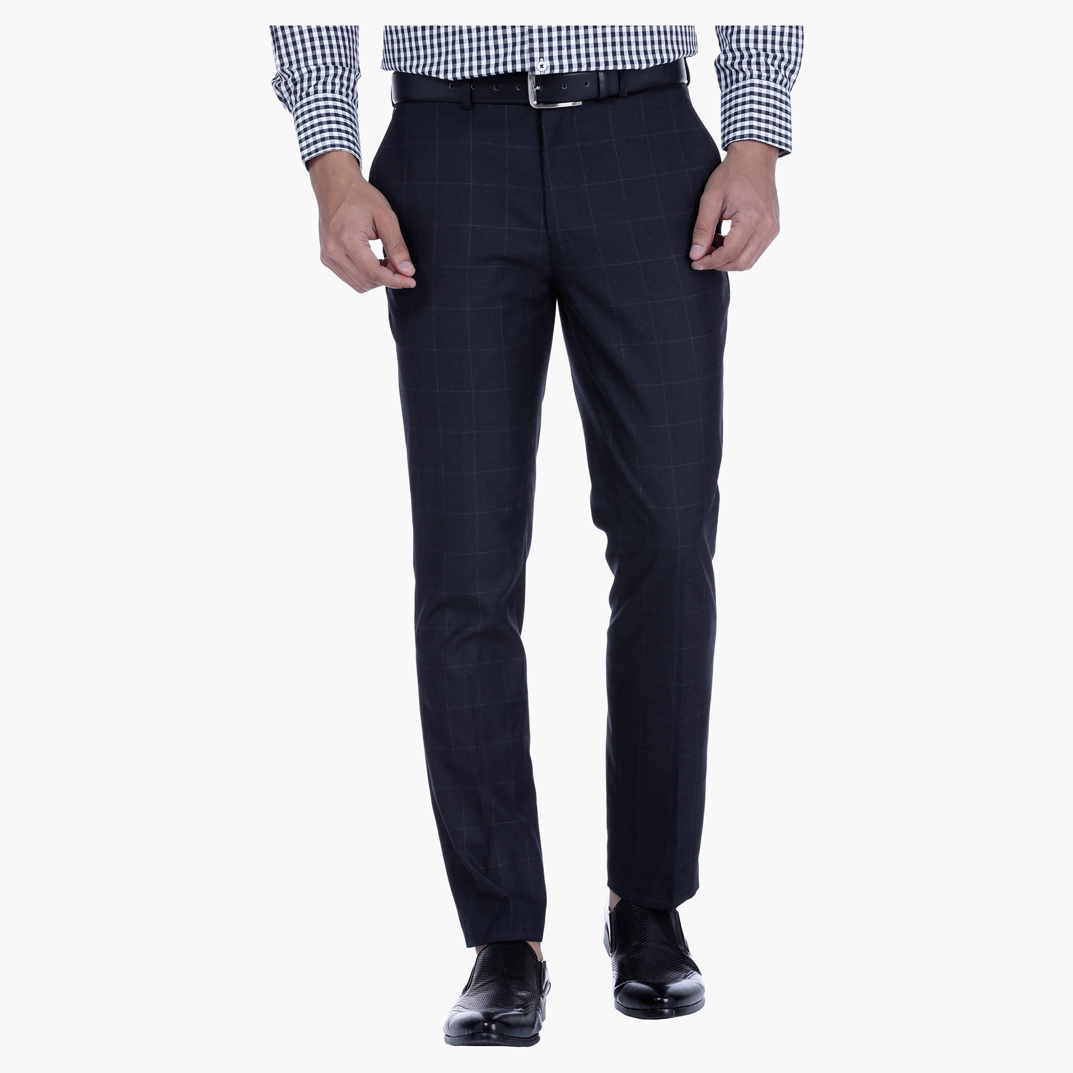 Chequered Trousers in Slim Fit-men-clothing-bottoms-trousersandchinos-trousers-image-1