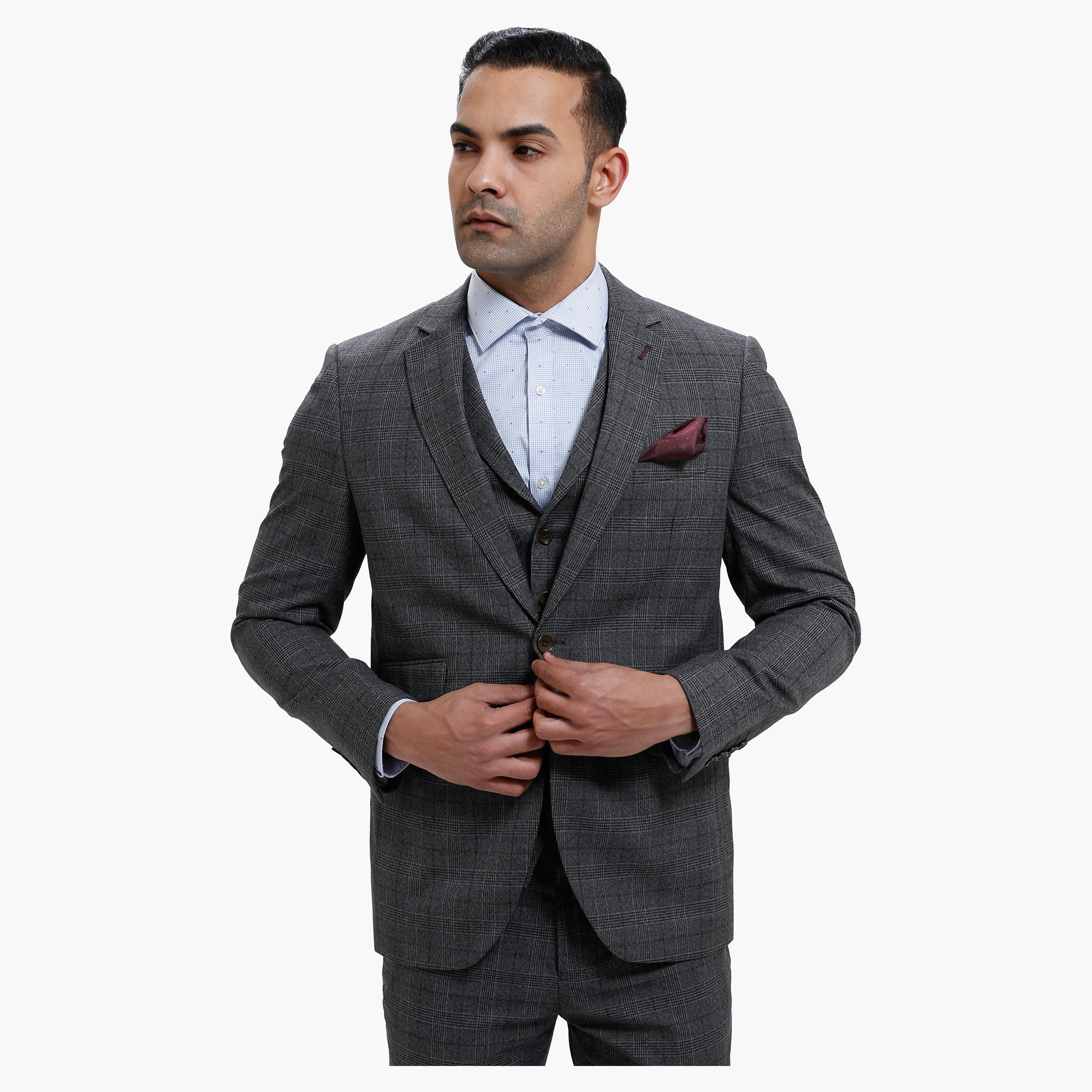 Chequered Suit Coat with Notched Lapels-men-winterwear-jacketsandblazers-image-5