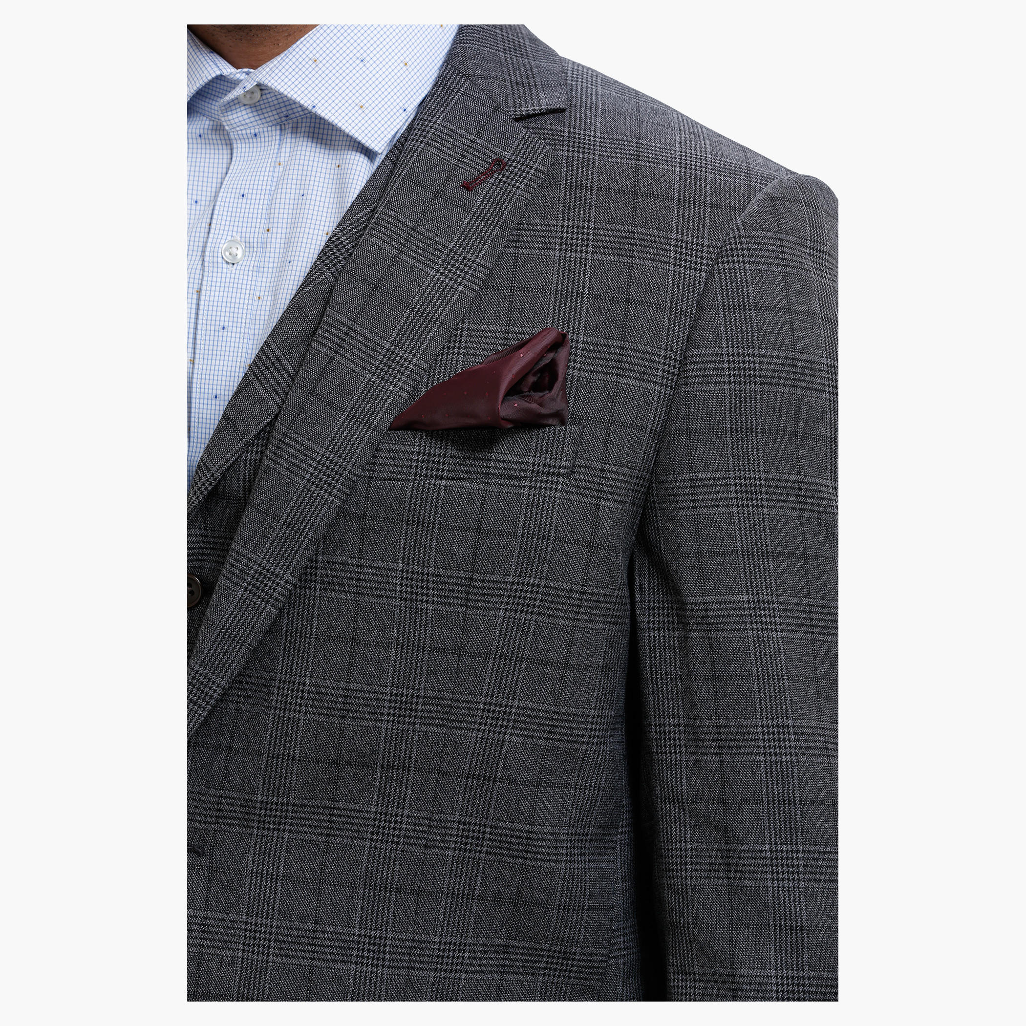 Chequered Suit Coat with Notched Lapels-men-winterwear-jacketsandblazers-image-4