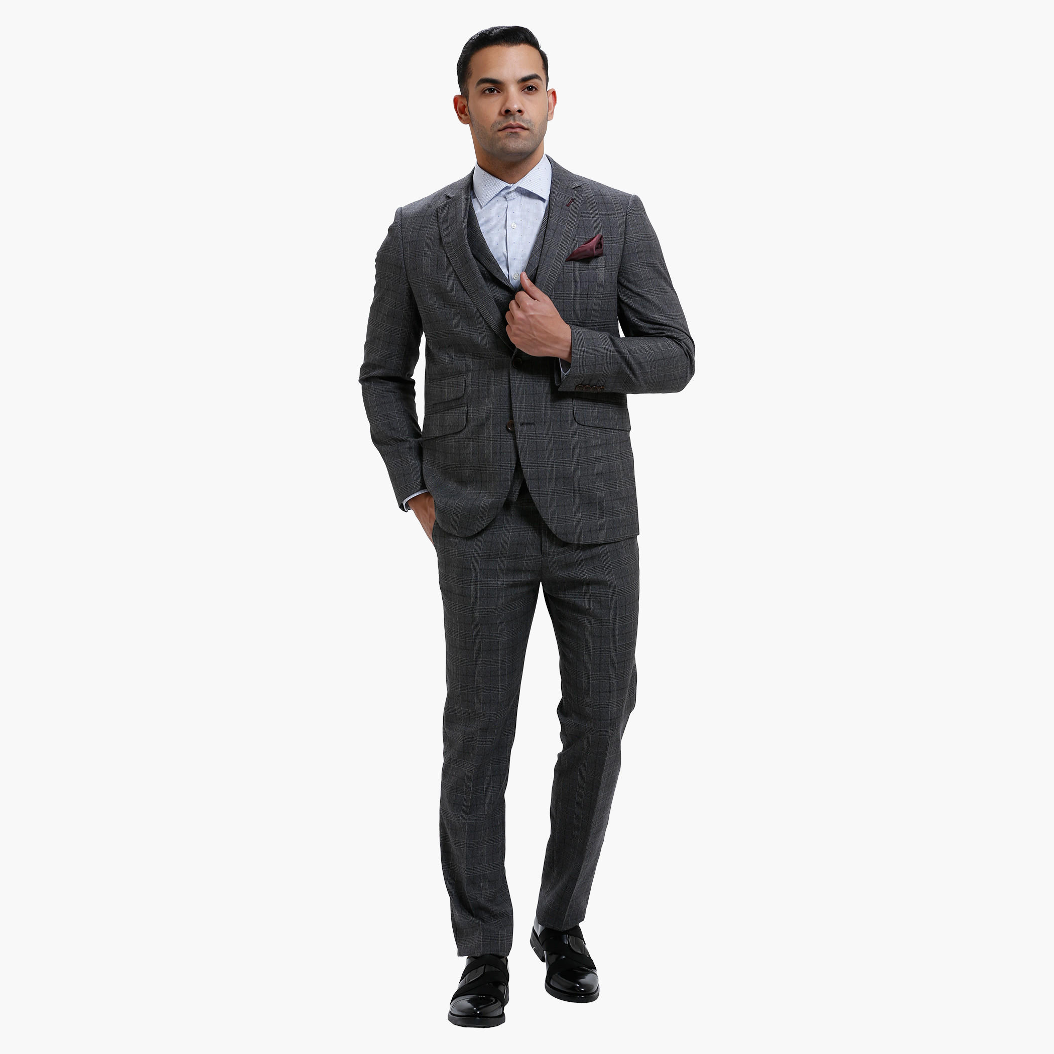 Chequered Suit Coat with Notched Lapels-men-winterwear-jacketsandblazers-image-5