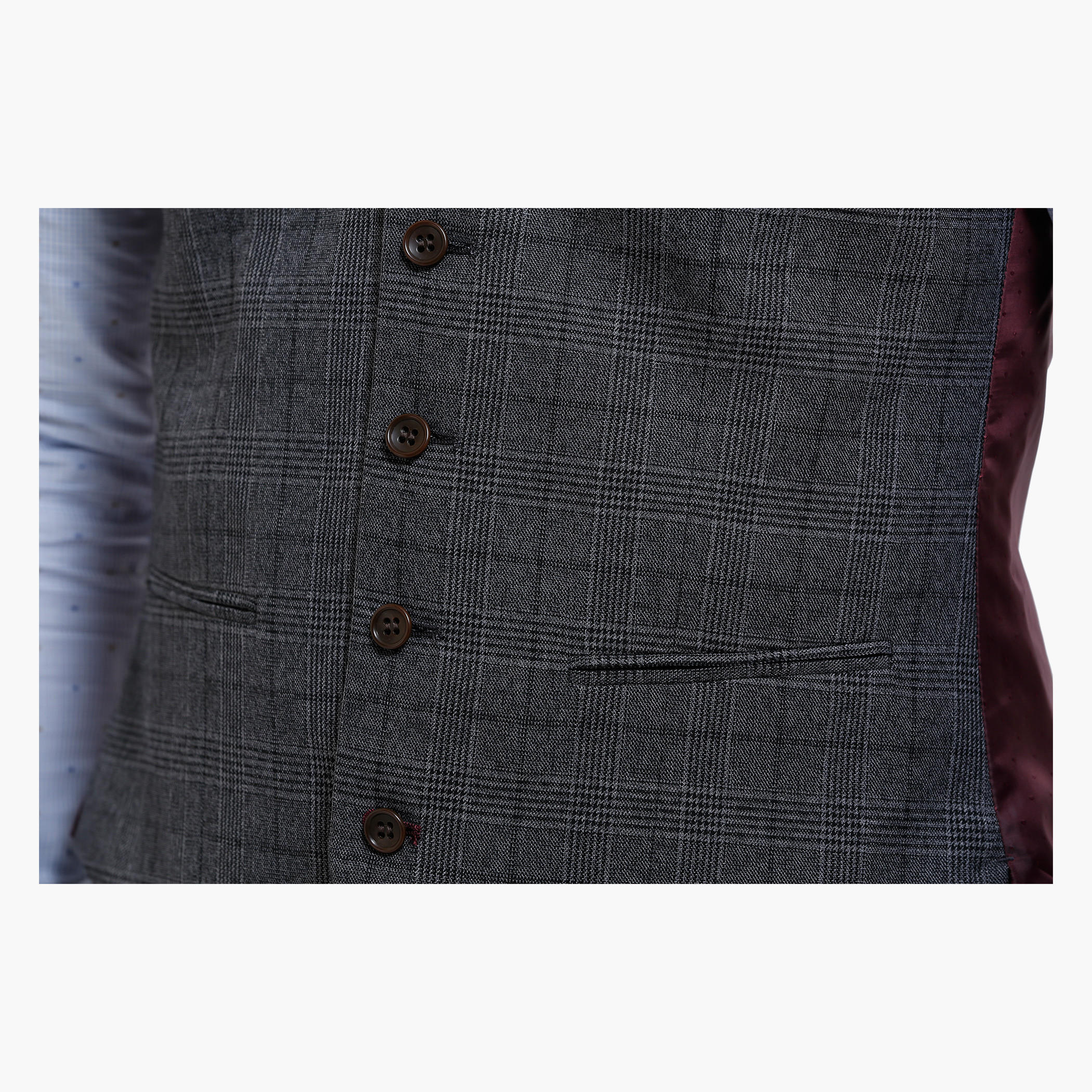 Chequered Suit Waistcoat with Notched Lapels-men-clothing-jacketsandblazers-coats-image-4