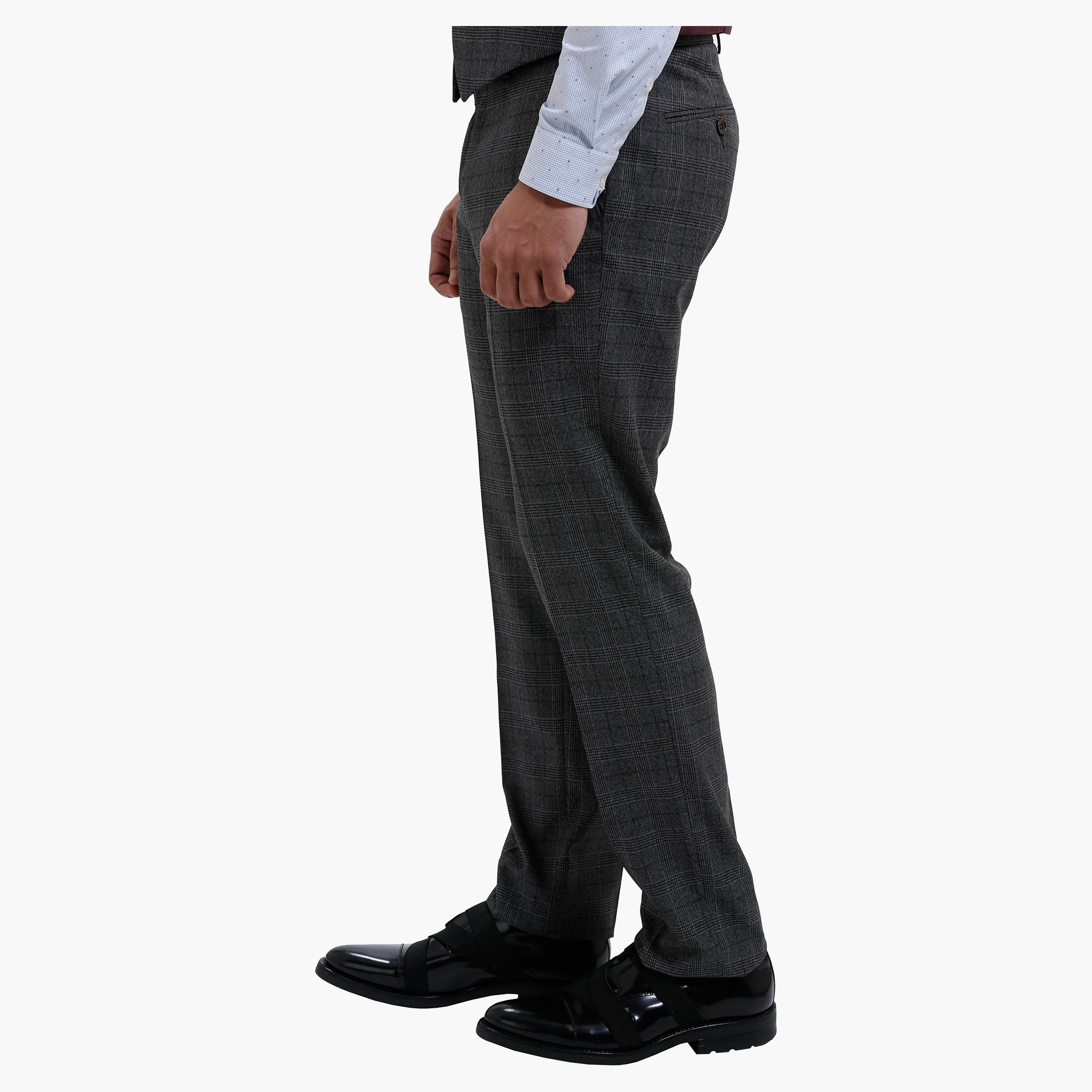 Chequered Suit Trousers in Straight Fit-men-clothing-bottoms-trousersandchinos-trousers-image-3