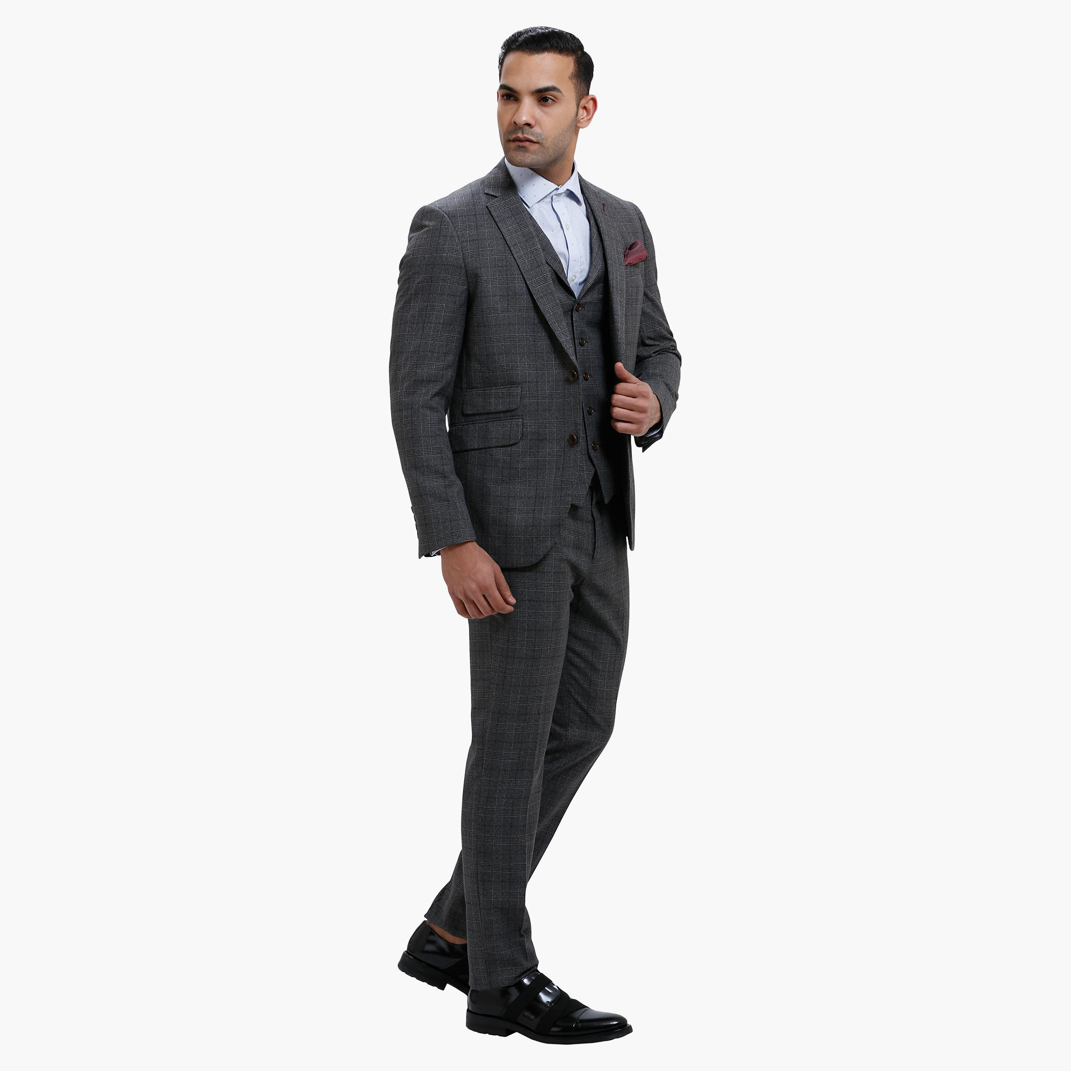 Chequered Suit Trousers in Straight Fit-men-clothing-bottoms-trousersandchinos-trousers-image-5