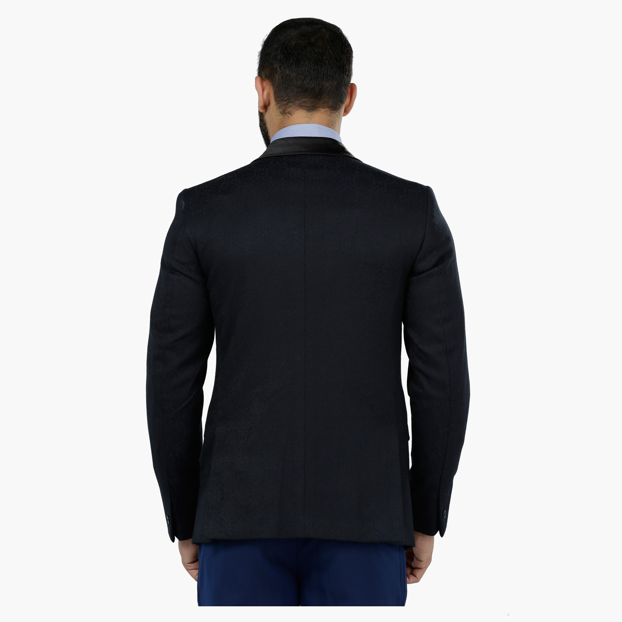 Slim Fit Evening Blazer with Contrasting Collar-men-winterwear-jacketsandblazers-image-4