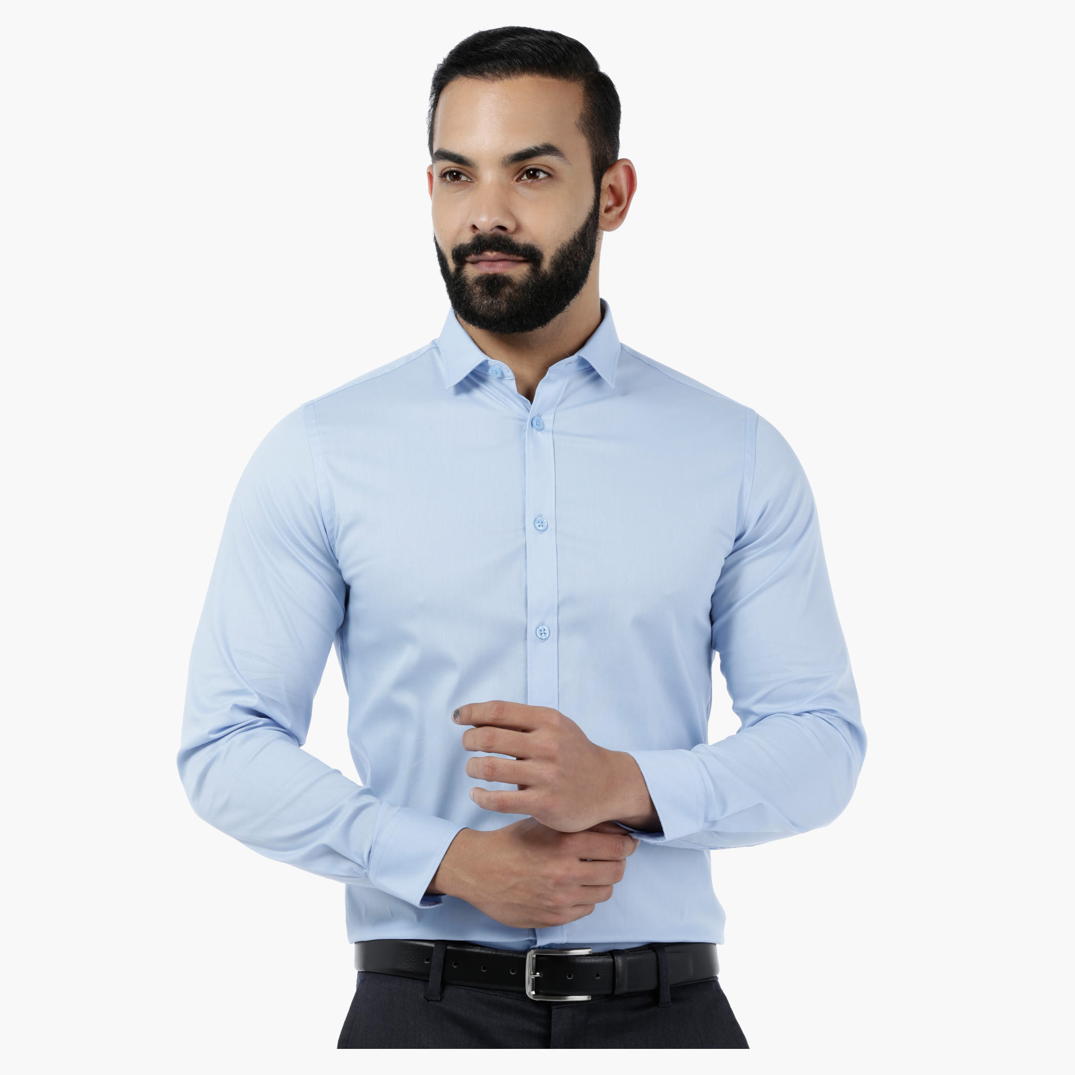 Solid Stretch Body-fit Shirt-men-clothing-shirts-image-1