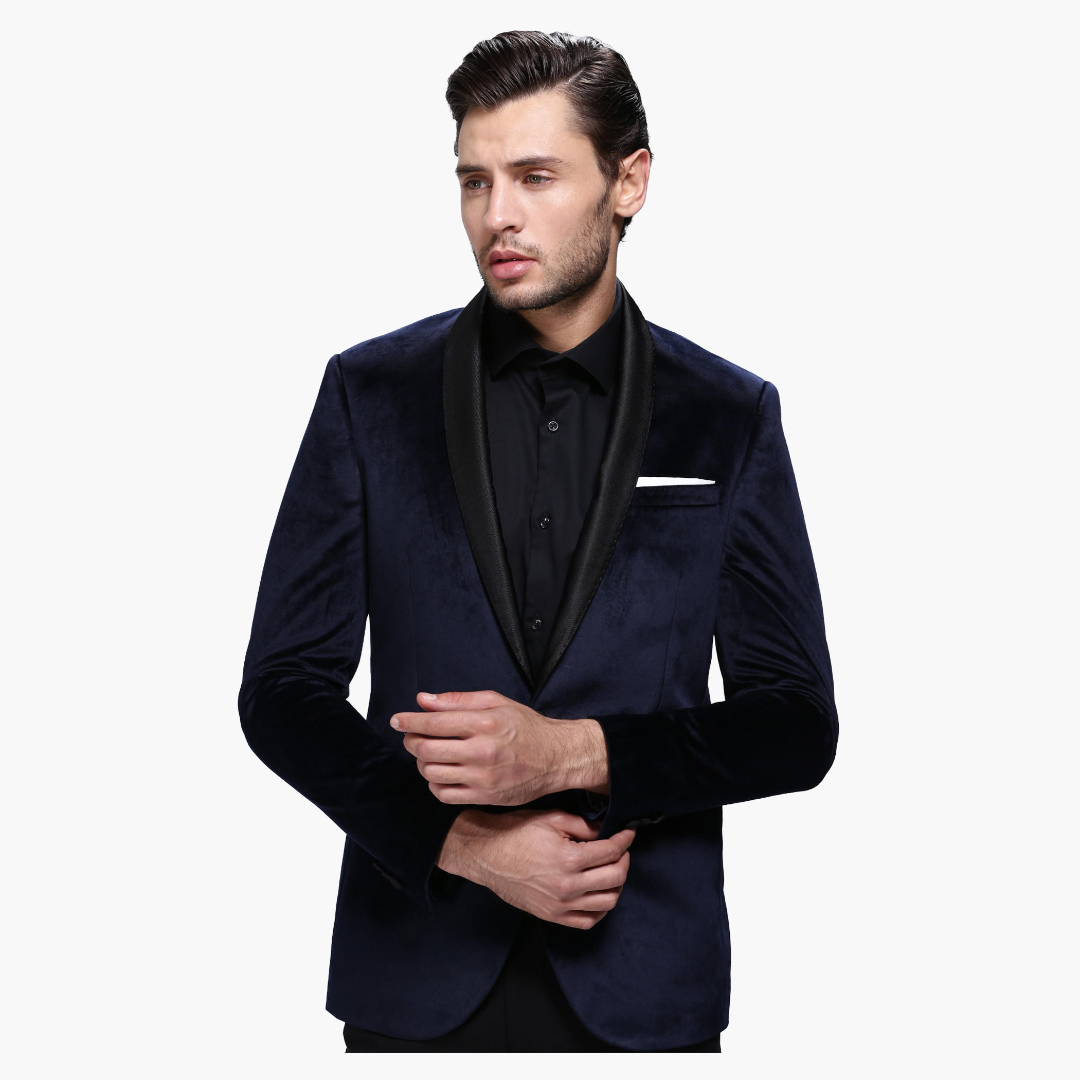Jacket with Shawl Collar and Long Sleeves-men-winterwear-jacketsandblazers-image-1