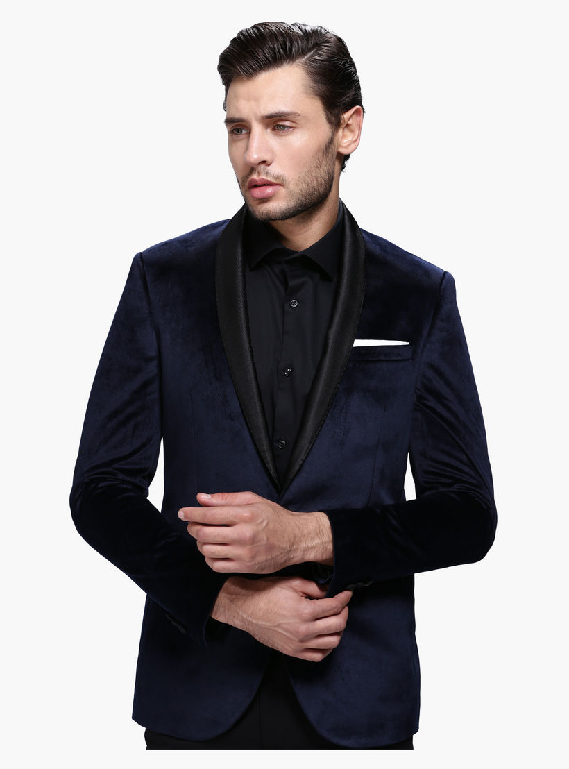 Jacket with Shawl Collar and Long Sleeves-men-winterwear-jacketsandblazers-image-1