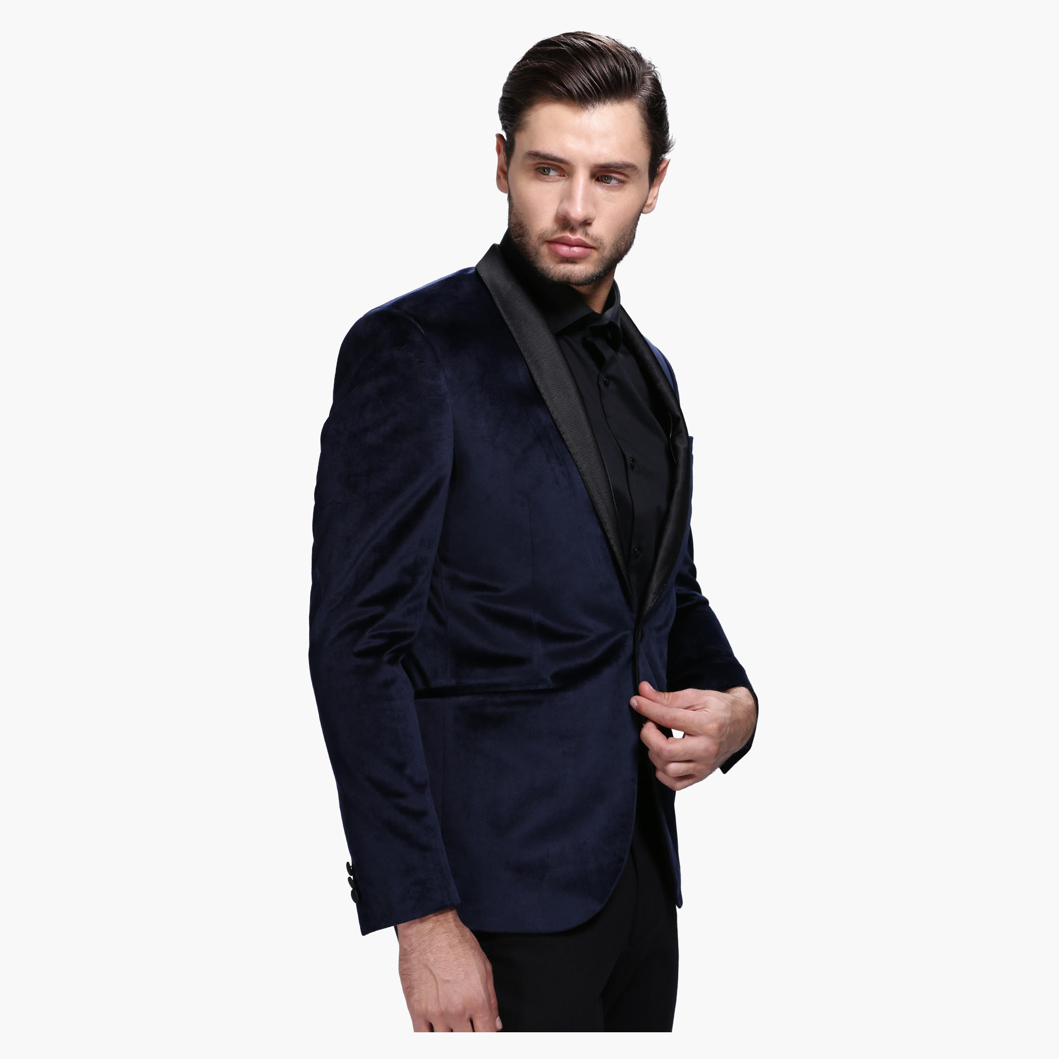 Jacket with Shawl Collar and Long Sleeves-men-winterwear-jacketsandblazers-image-3