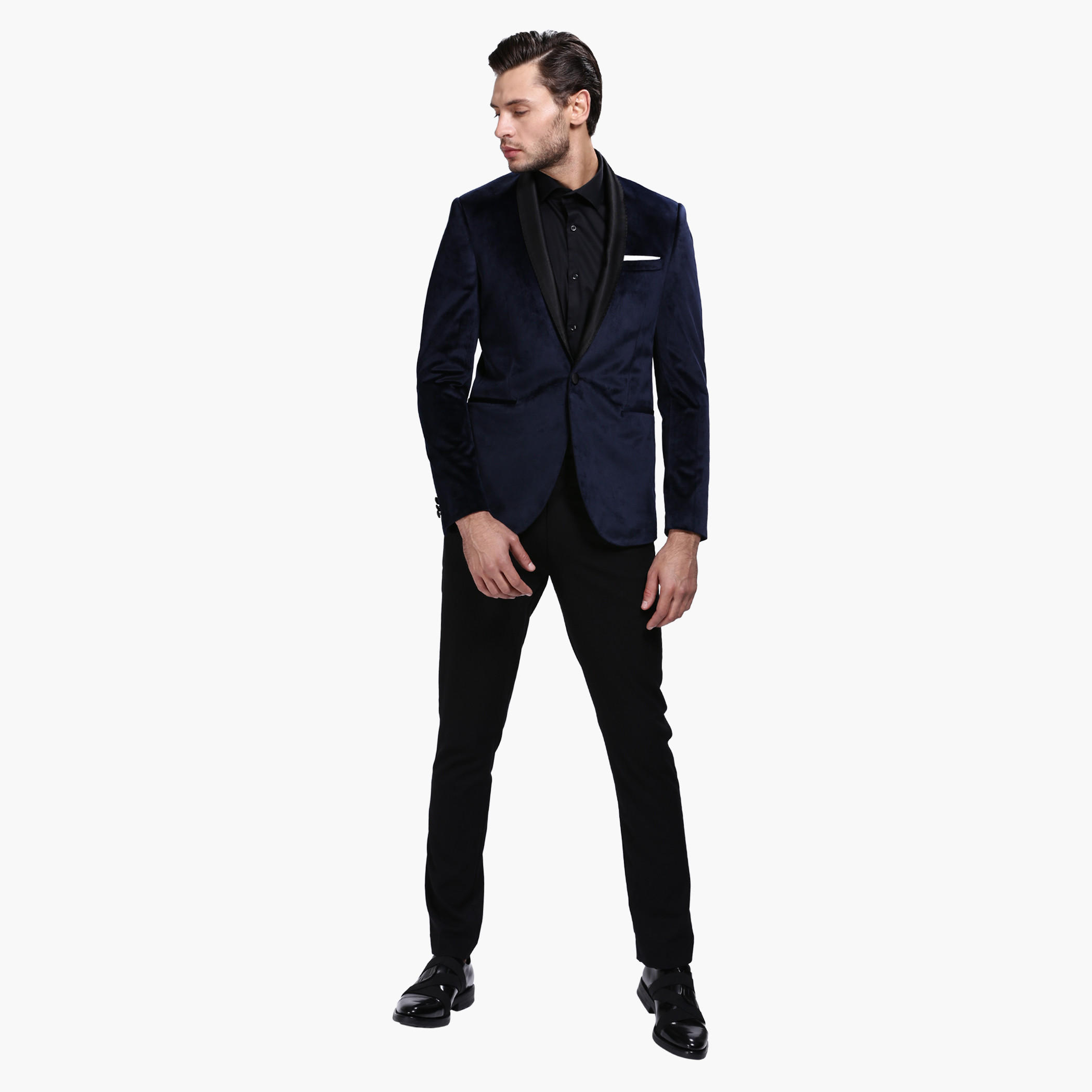 Jacket with Shawl Collar and Long Sleeves-men-winterwear-jacketsandblazers-image-5