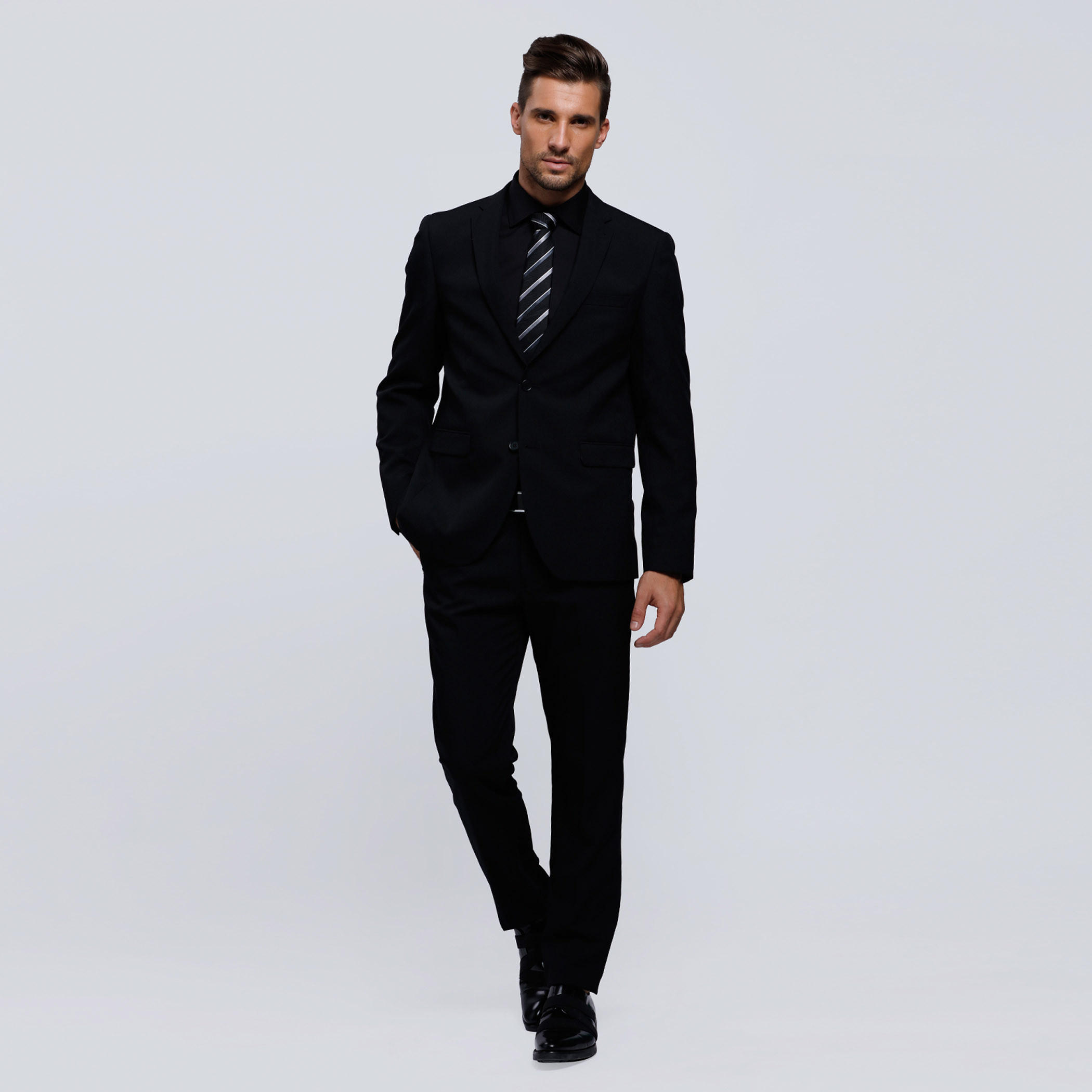 Blazer with Notch Collar and Long Sleeves-men-winterwear-jacketsandblazers-image-5