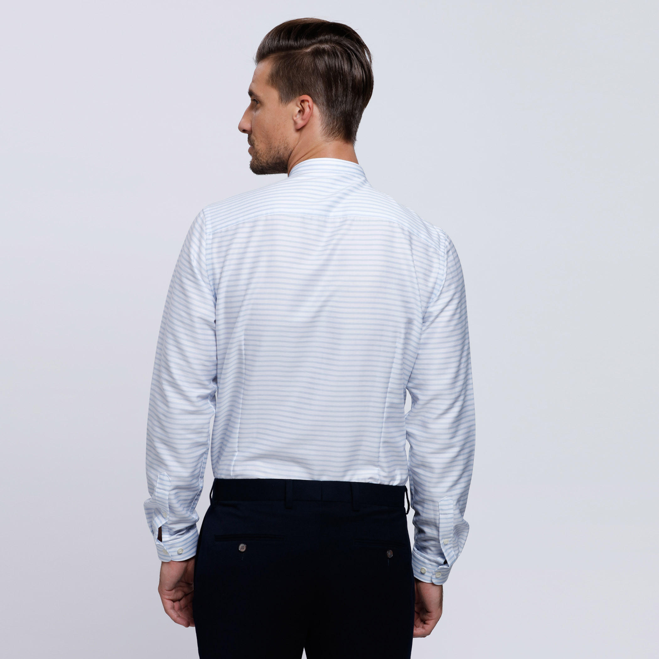 Striped Long Sleeves with Mandarin Collar-men-clothing-shirts-image-4