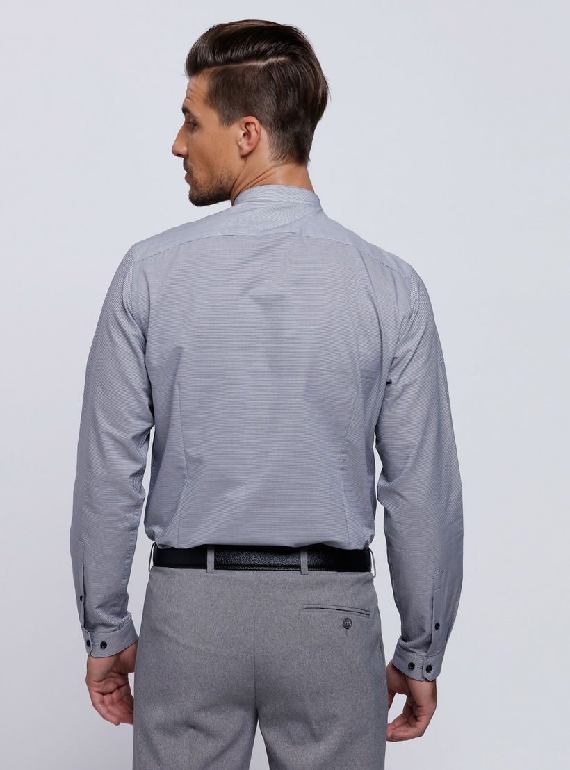 Striped Long Sleeves with Mandarin Collar-men-clothing-shirts-image-2