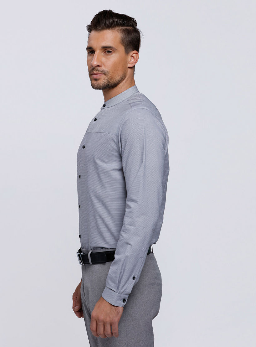 Striped Long Sleeves with Mandarin Collar-men-clothing-shirts-image-3