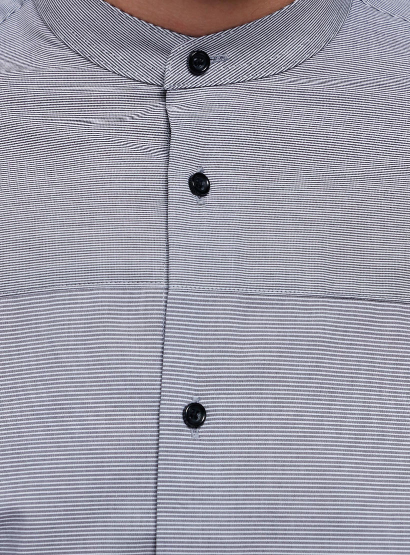 Striped Long Sleeves with Mandarin Collar-men-clothing-shirts-image-4
